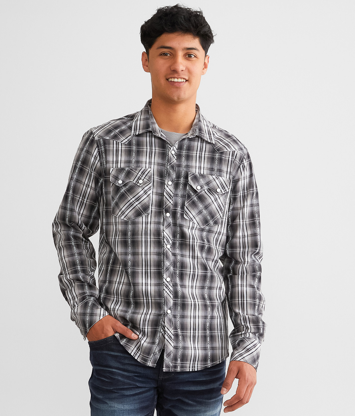 Gentry County Plaid Athletic Shirt - Men's Shirts in Black