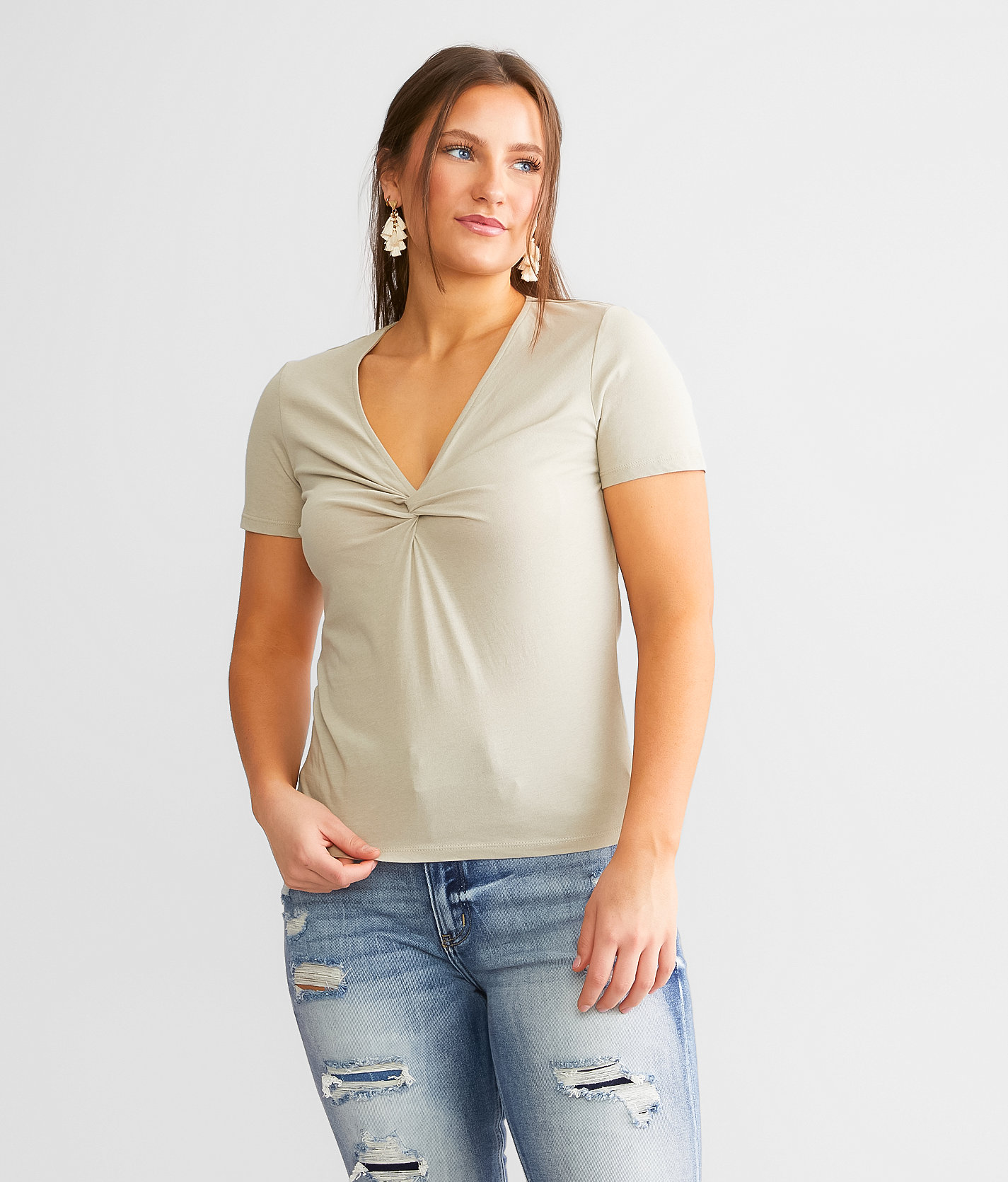 Z Supply Talia Twist Top - Women's Shirts & Blouses in Garden Fog