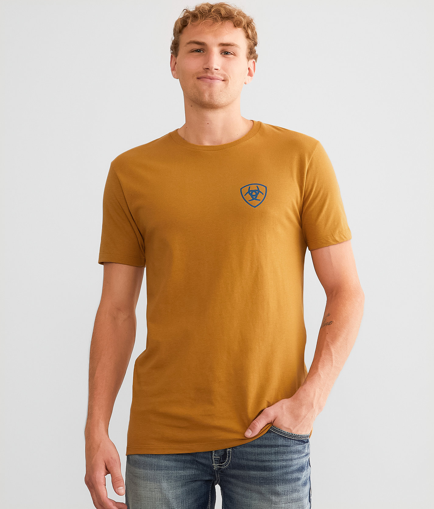 Ariat Chinelos Hex T-Shirt - Men's T-Shirts in Harvest Gold