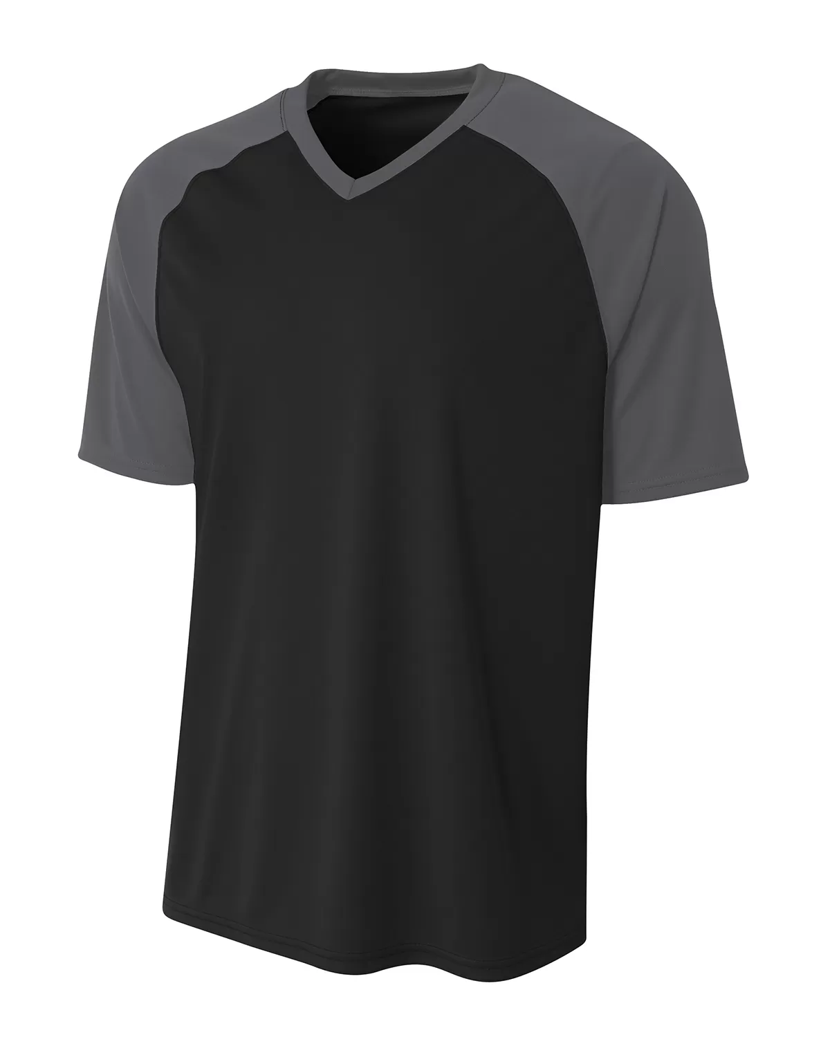 A4 N3373 Adult Polyester V-Neck Strike Jersey with Contrast Sleeve