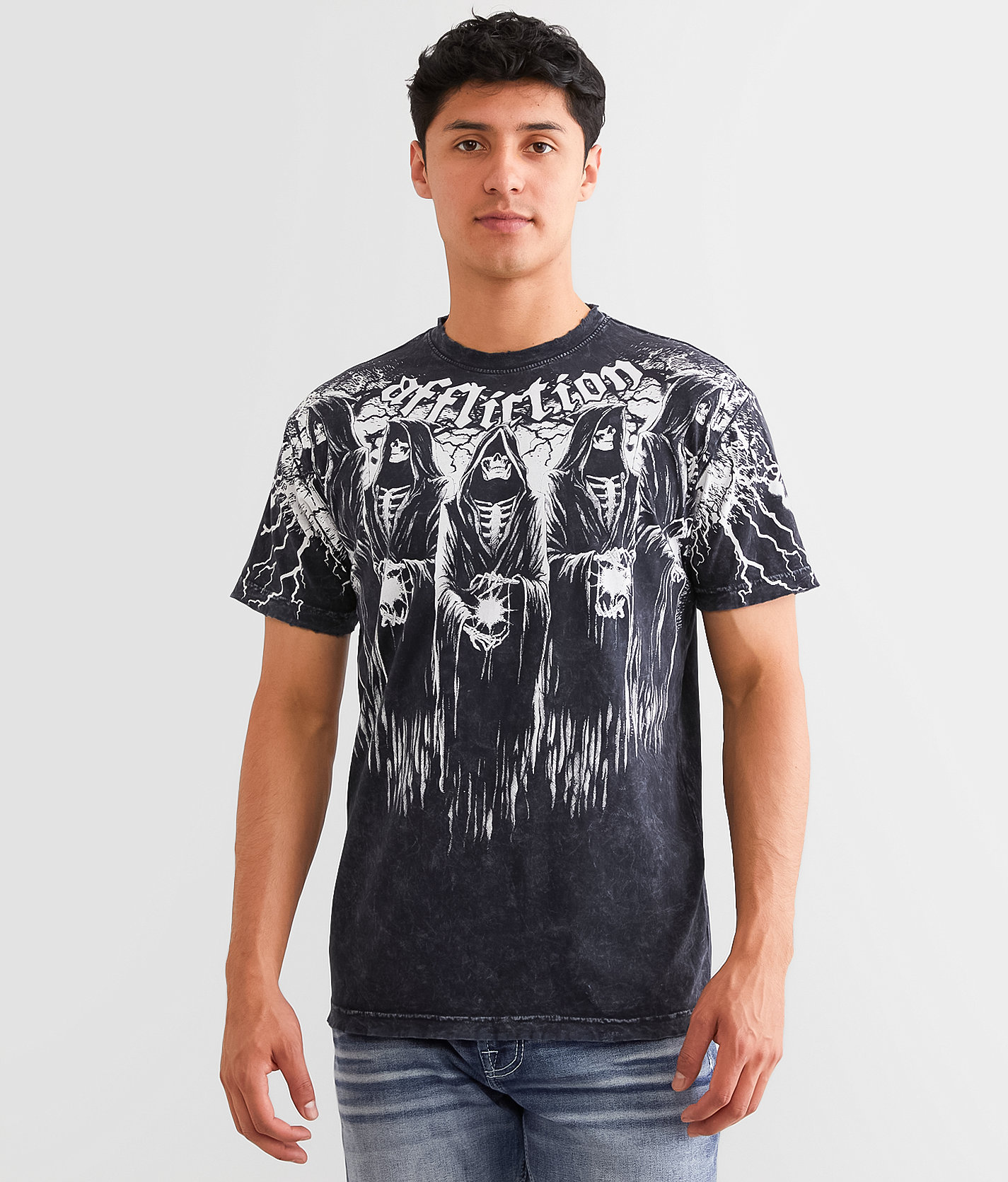 Affliction Shadow T-Shirt - Men's T-Shirts in Black Lava Wash