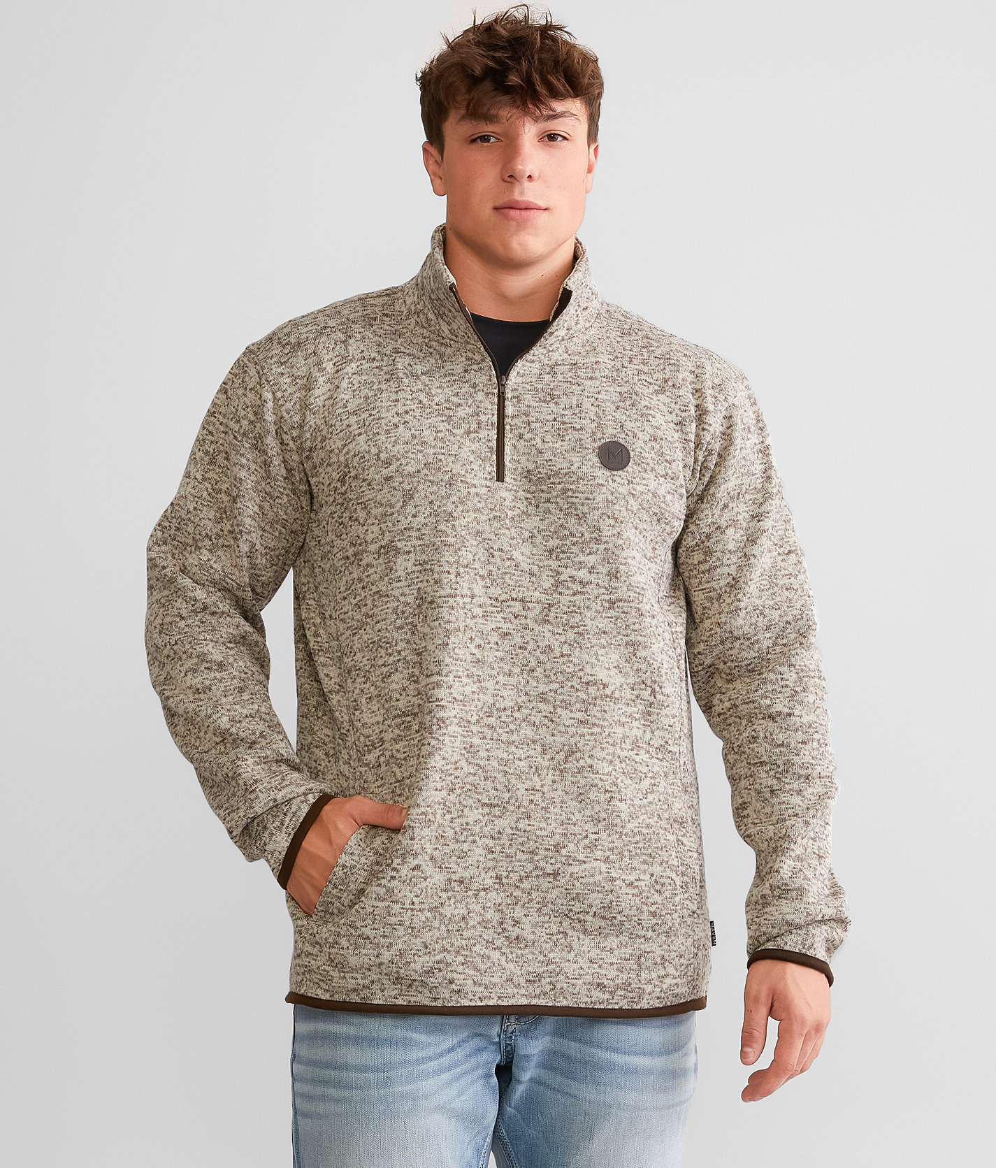 Maven Co-op Quarter Zip Pullover - Men's Sweatshirts in Birch Brown