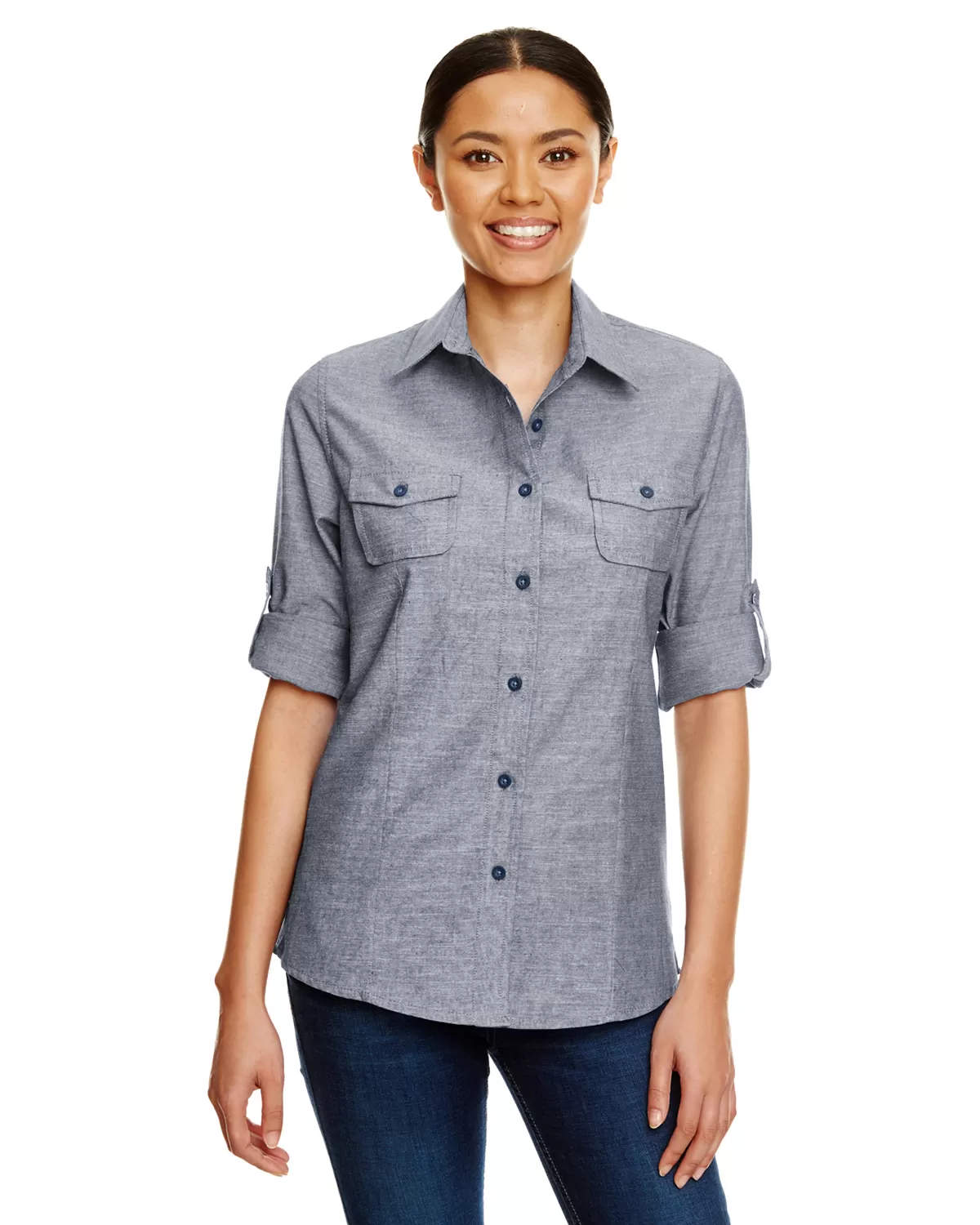 Burnside B5255 Ladies Chambray Woven Shirt