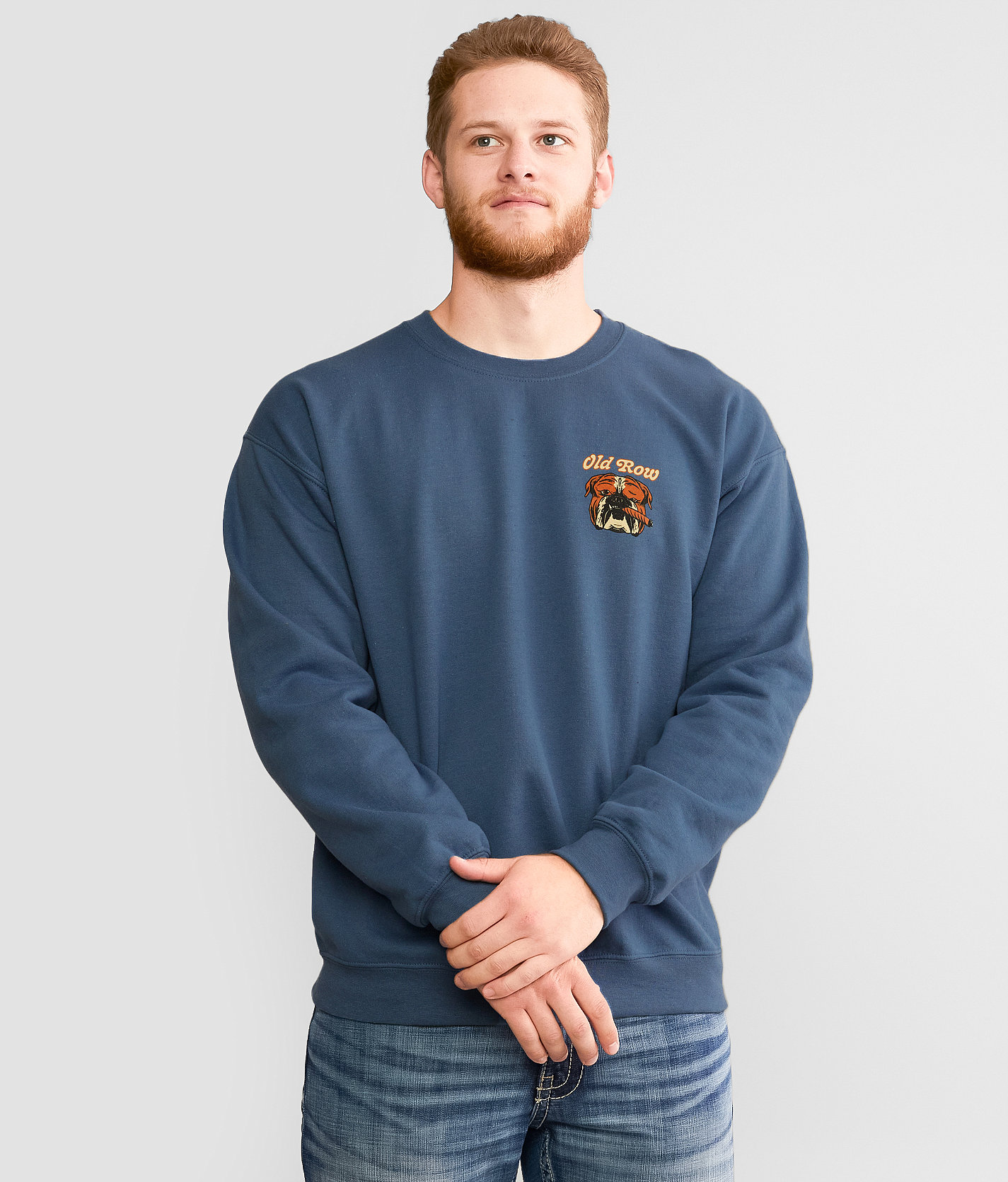 Old Row Power Dogs Pullover - Men's Sweatshirts in Indigo Blue