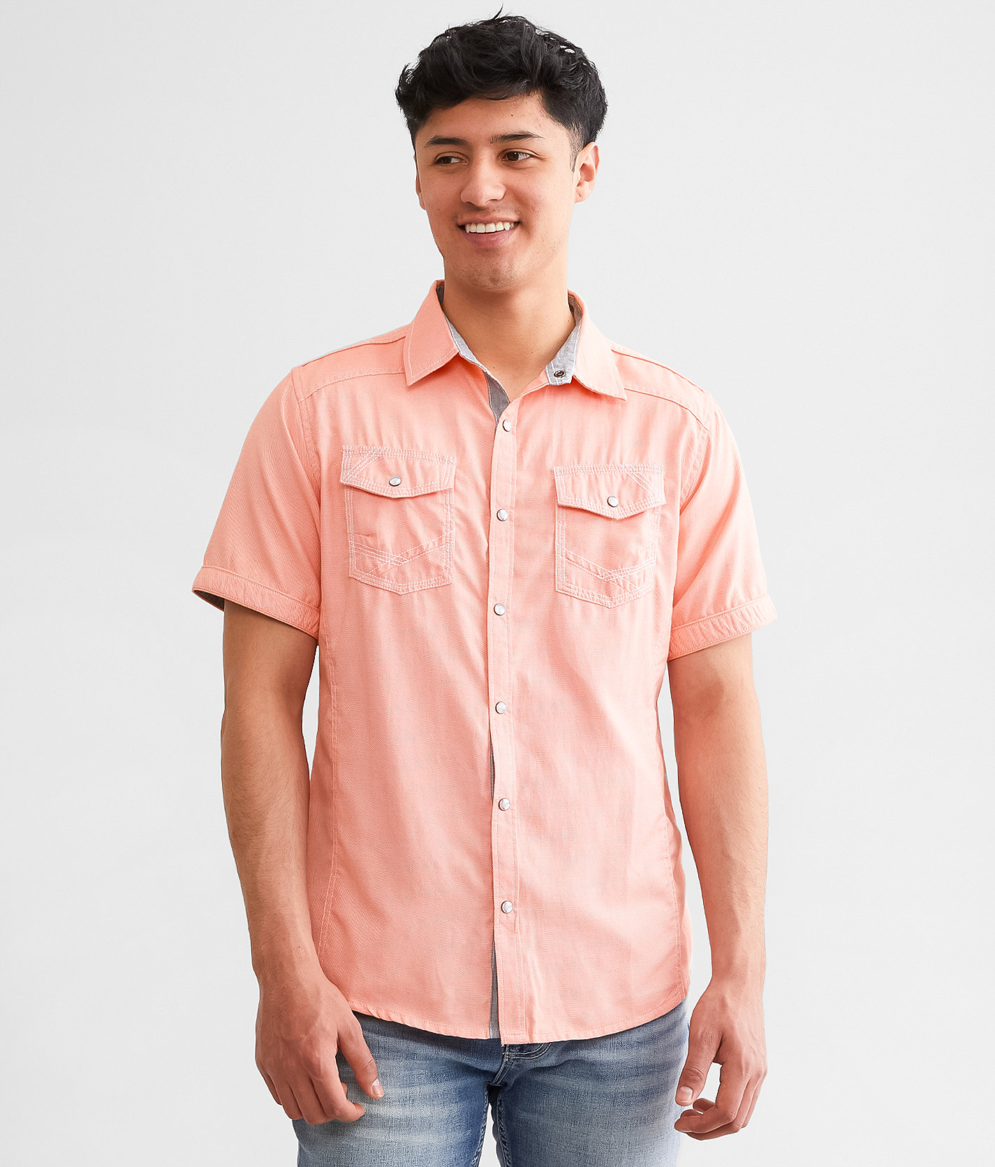 BKE Solid Athletic Shirt - Men's Shirts in Orange