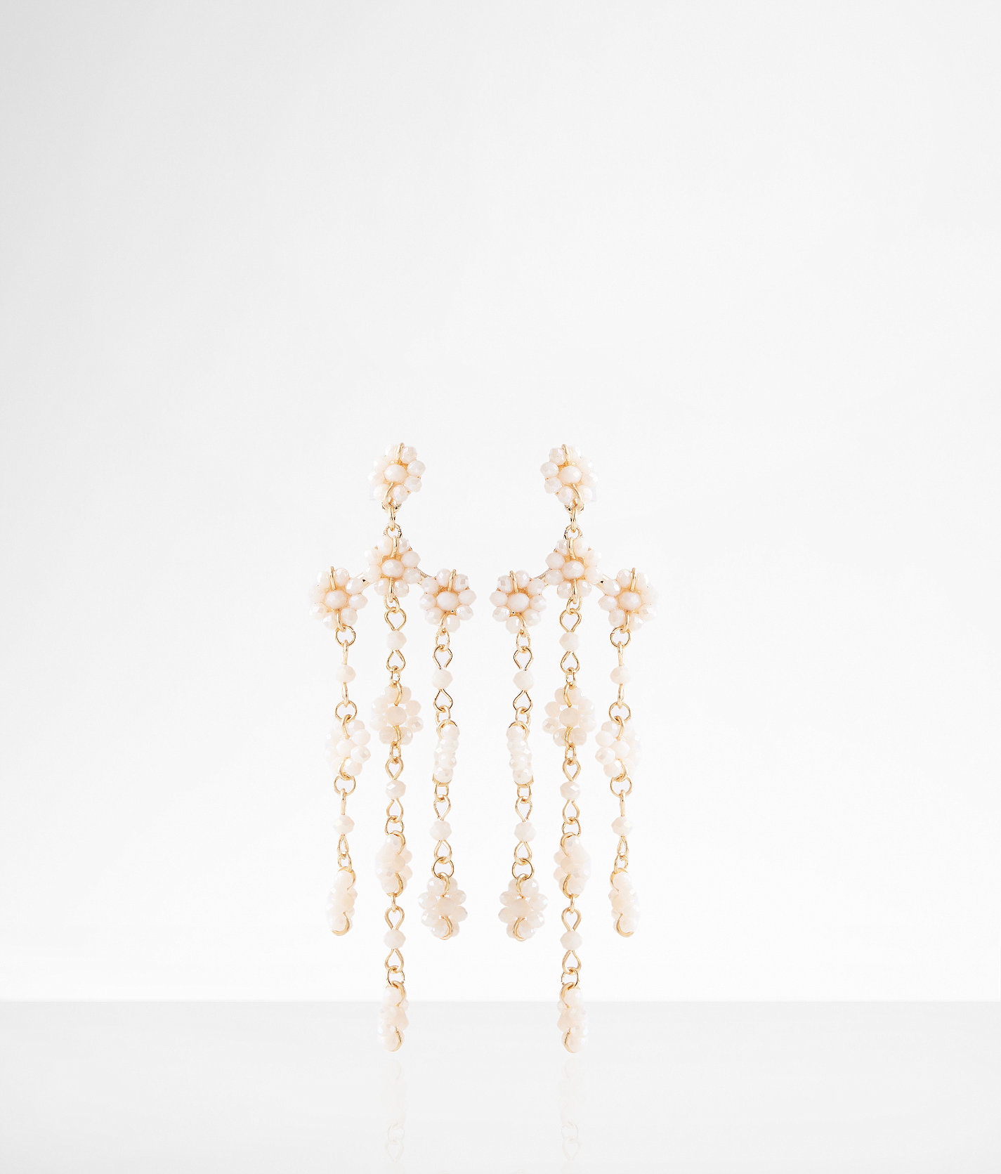 boutique by BKE Flower Bead Earring - Women's Jewelry in Gold Pink
