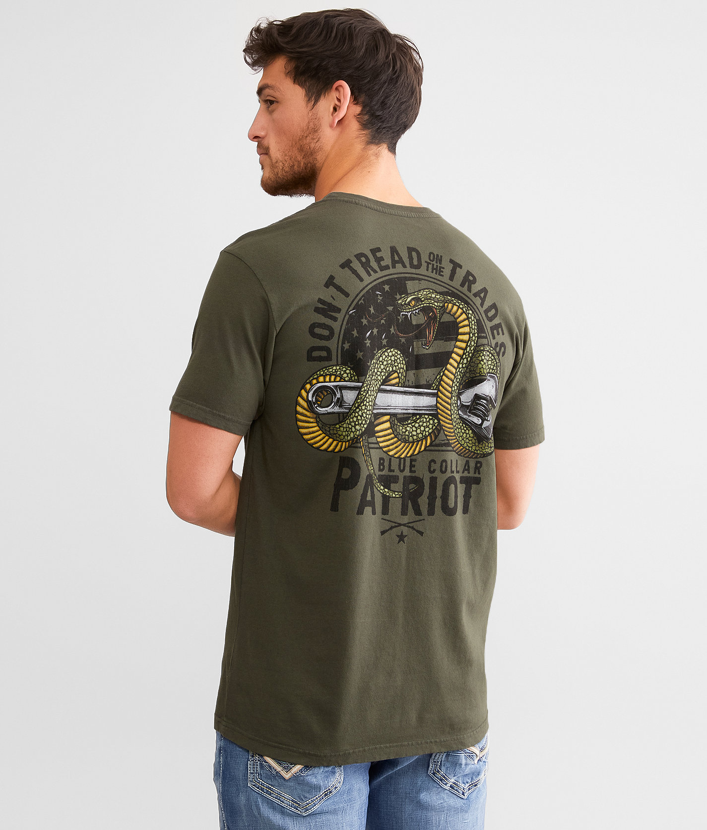 Howitzer Blue Collar Don't Tread On The Trades T-Shirt - Men's T-Shirts in Olive