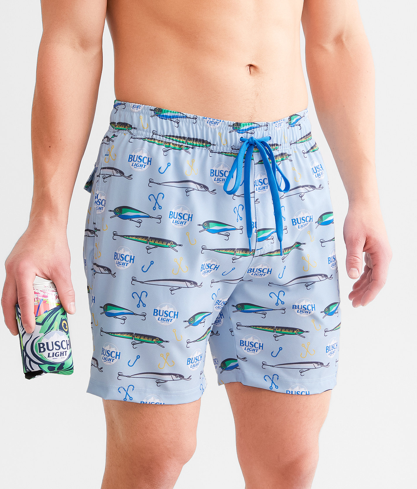 Tipsy Elves Busch Light® Fishing Swim Trunks - Men's Swimwear in Blue