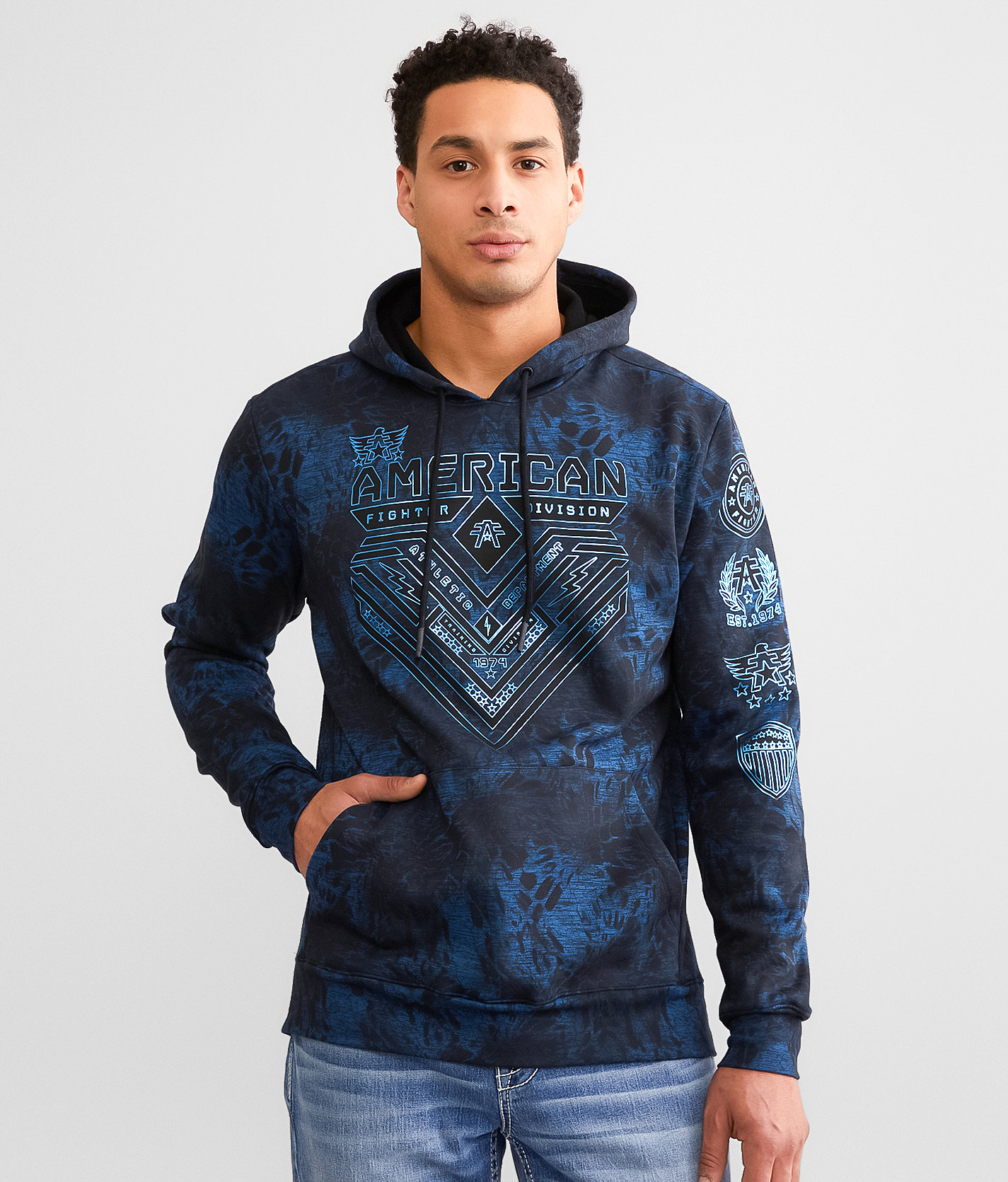 American Fighter Crystal River Hooded Sweatshirt - Men's Sweatshirts in Dark Blue Black