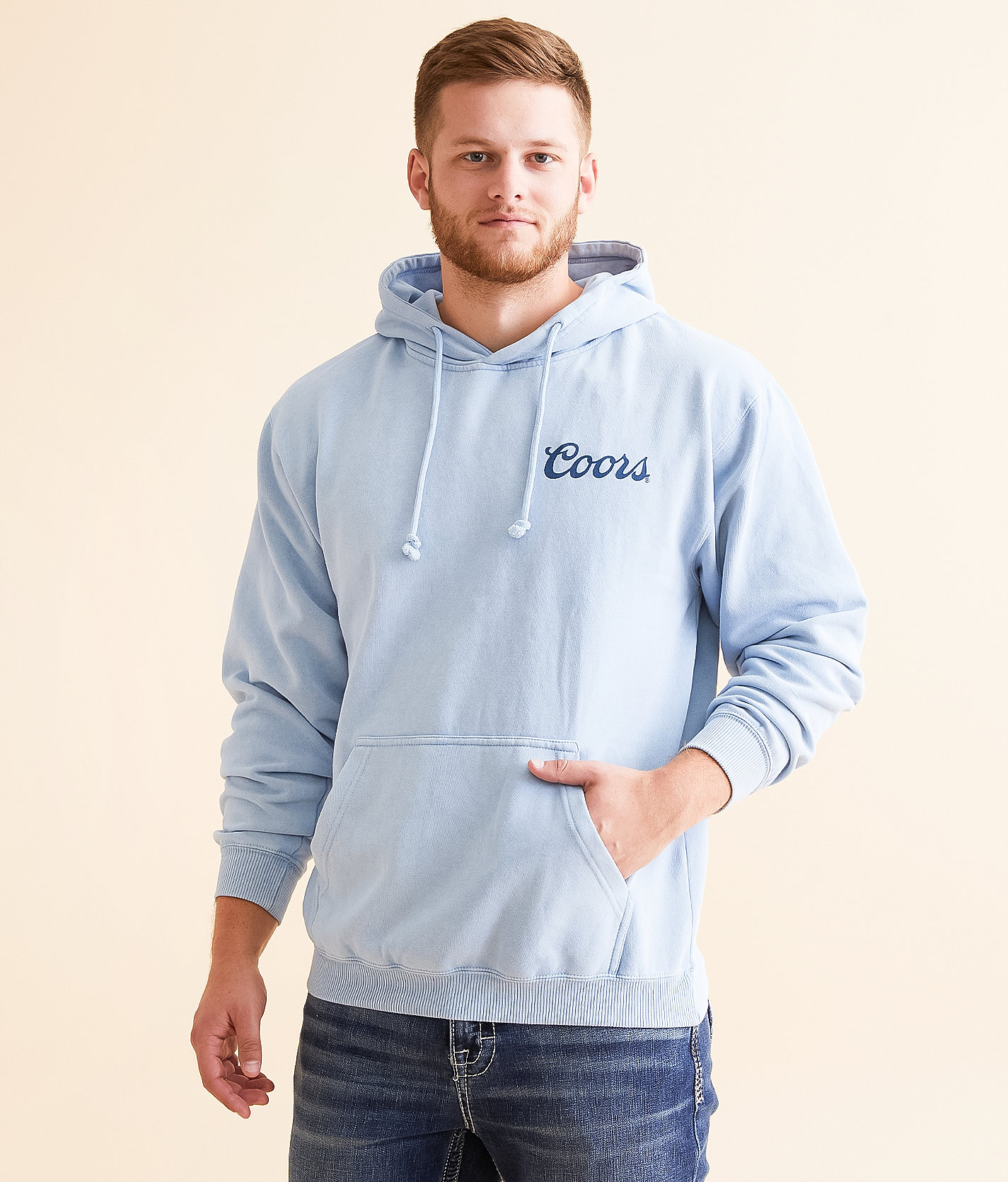 Changes Coors™ Rocky Mountain Hooded Sweatshirt - Men's Sweatshirts in Light Blue Mineral Wash