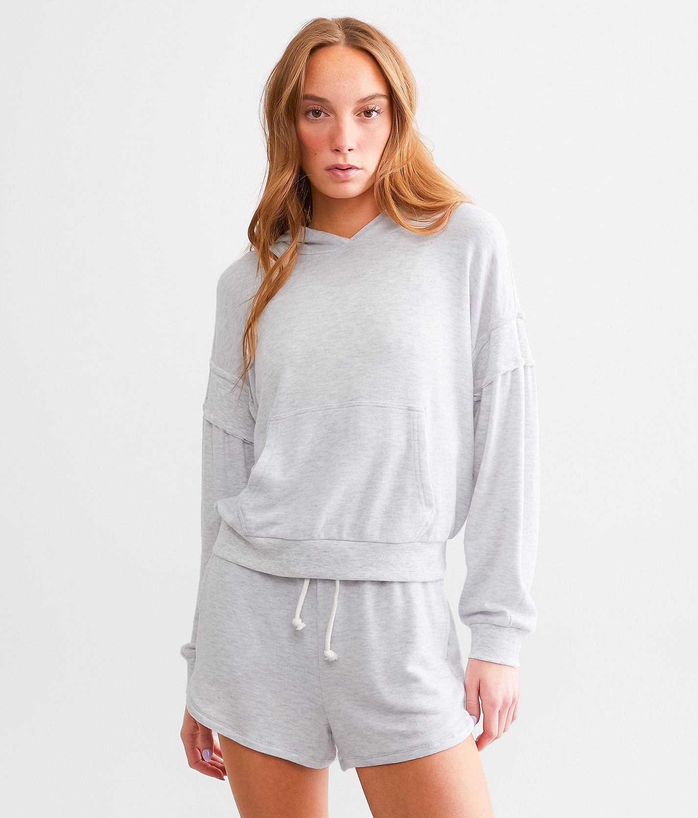 Z Supply Chilly Night Cozy Hoodie - Women's Sweatshirts in Light Heather Grey