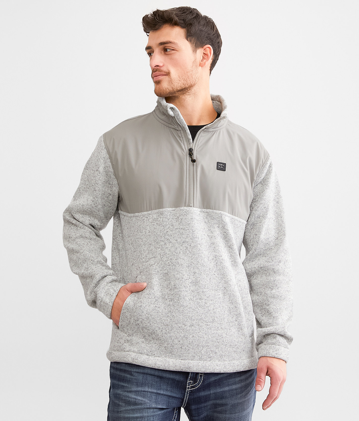 Billabong Boundary Half Zip Fleece Pullover - Men's Sweatshirts in Grey Heather
