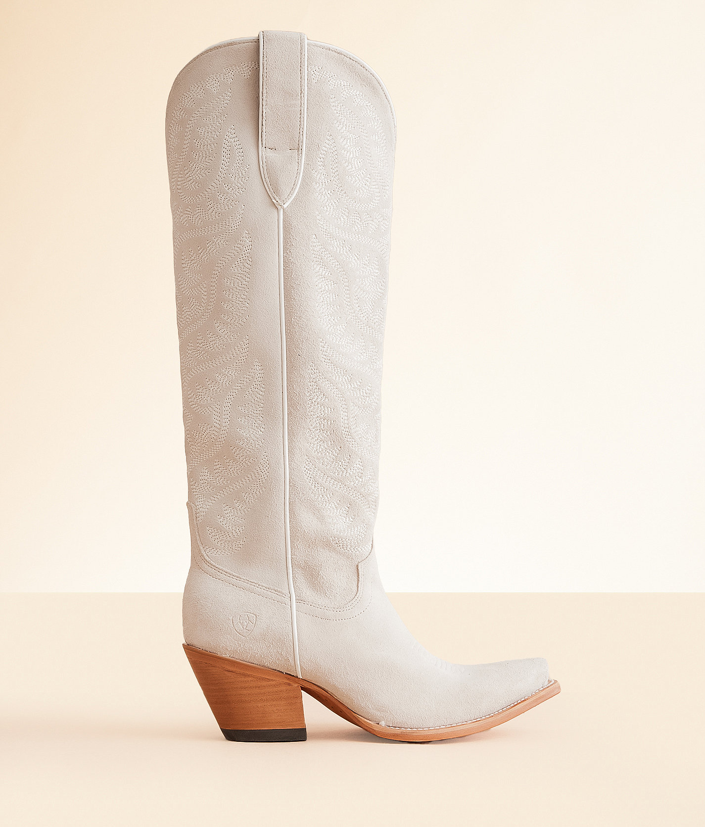 Ariat Laramie Stretchfit Leather Western Boot - Women's Shoes in Oyster Suede