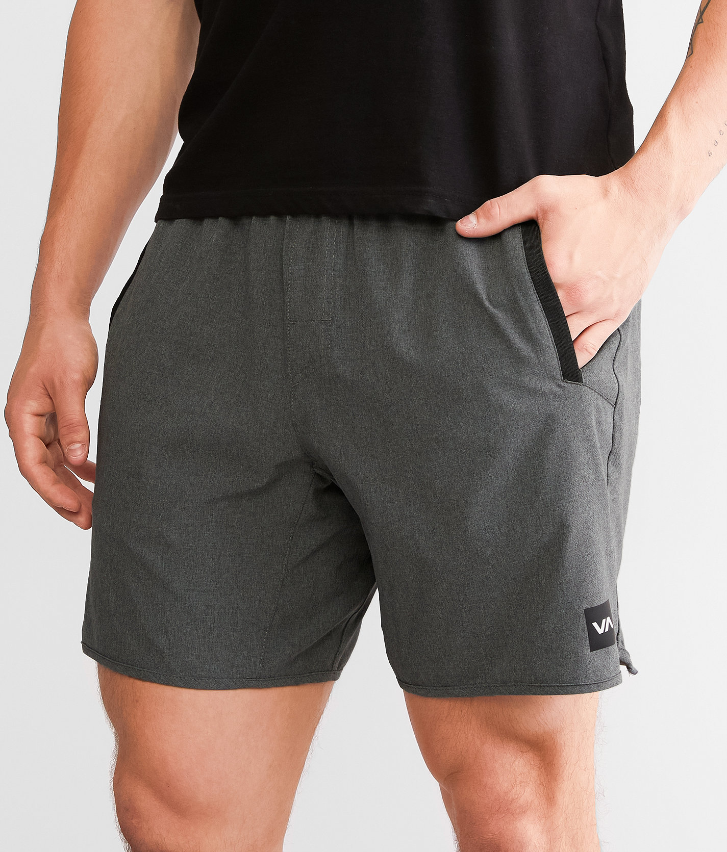RVCA Yogger Stretch Short - Men's Activewear in Charcoal Heather