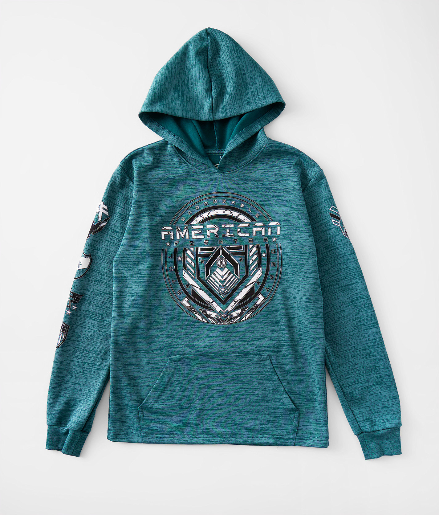 Boys - American Fighter Longrun Hoodie - Boy's Sweatshirts in Hydro Deep Teal