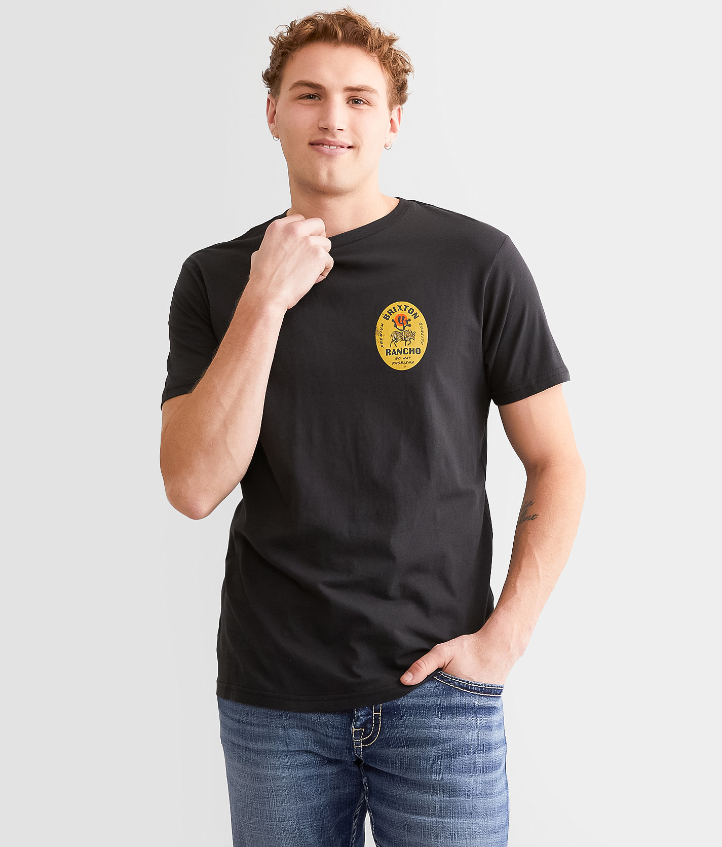 Brixton Rancho T-Shirt - Men's T-Shirts in Black
