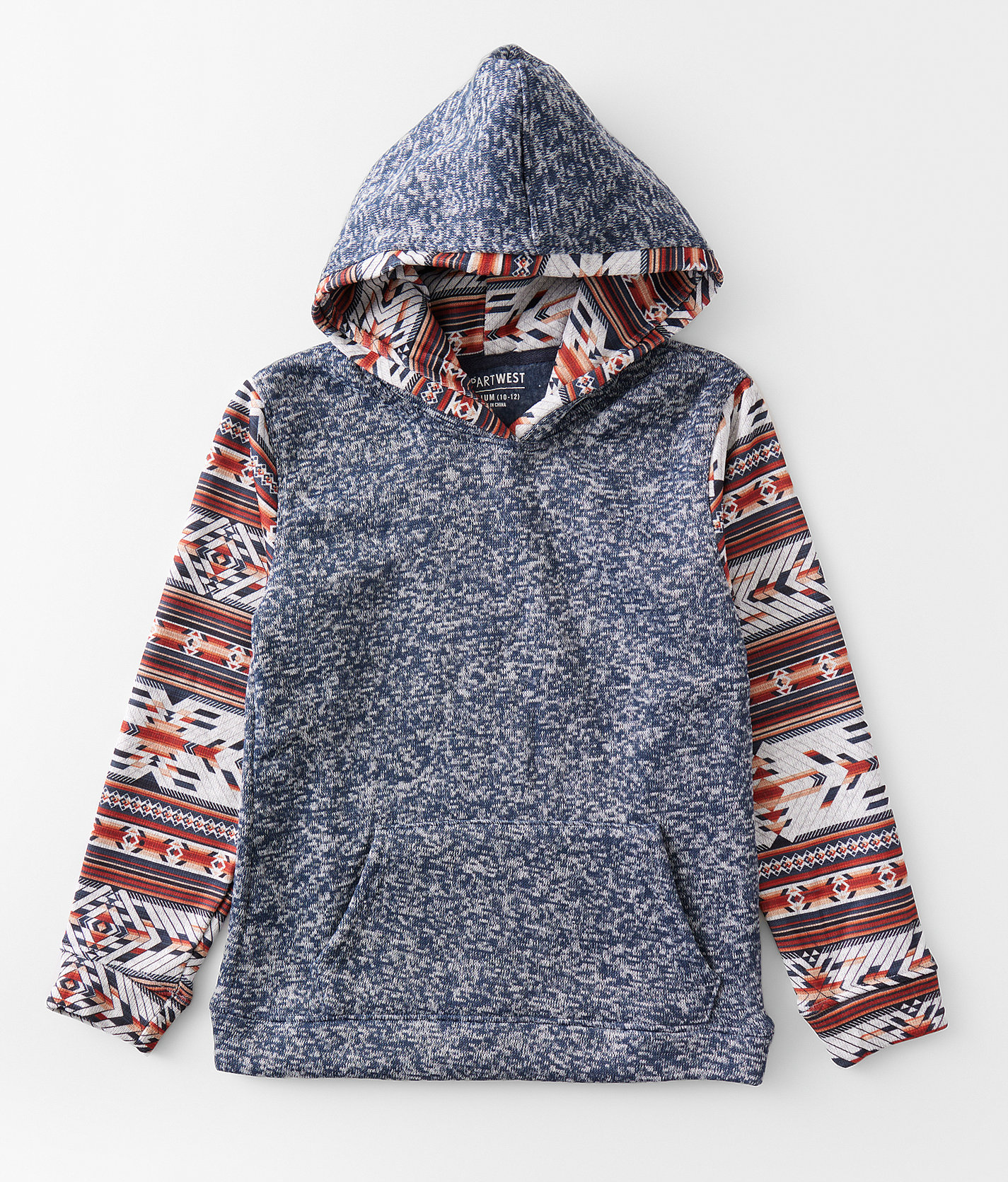 Boys - Departwest Southwestern Pieced Hoodie - Boy's Sweatshirts in Navy