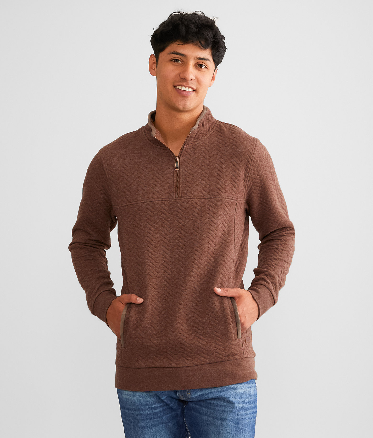 Outpost Makers Reddick Quarter Zip Pullover - Men's Sweatshirts in Brunette