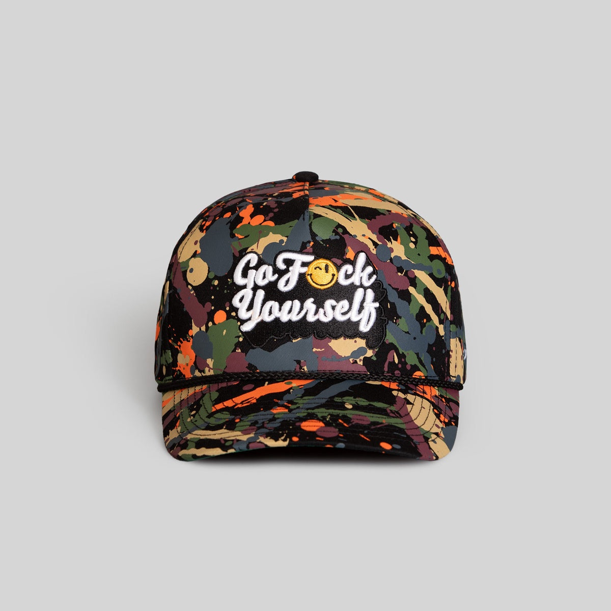 GO F*CK YOURSELF BLACK SPLATTER TWILL TRUCKER