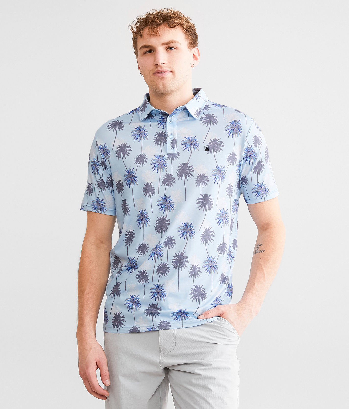 Flomotion Breezy Banks Performance Polo - Men's Polos in Light Blue