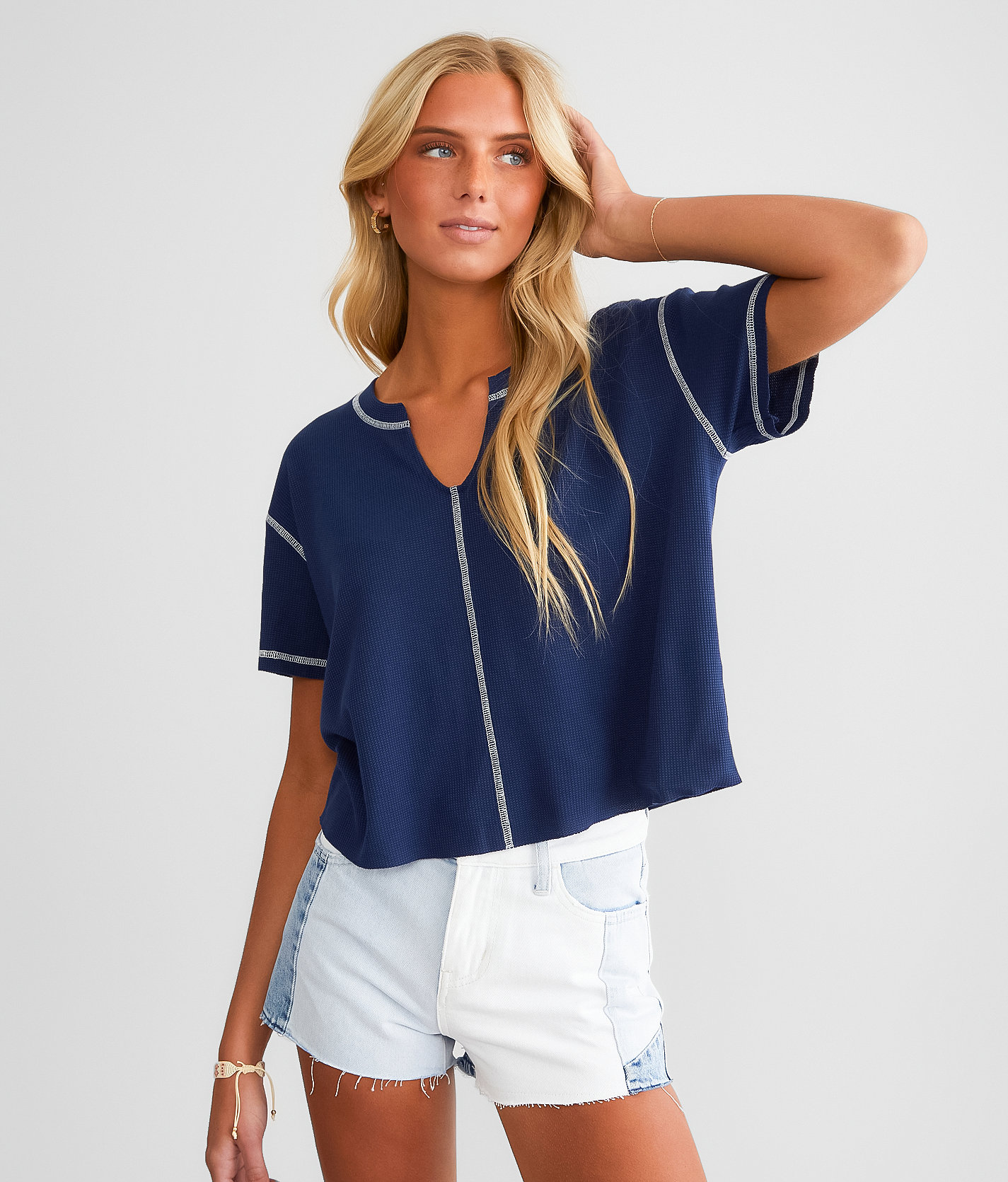 FITZ + EDDI Thermal T-Shirt - Women's T-Shirts in Mood Indigo