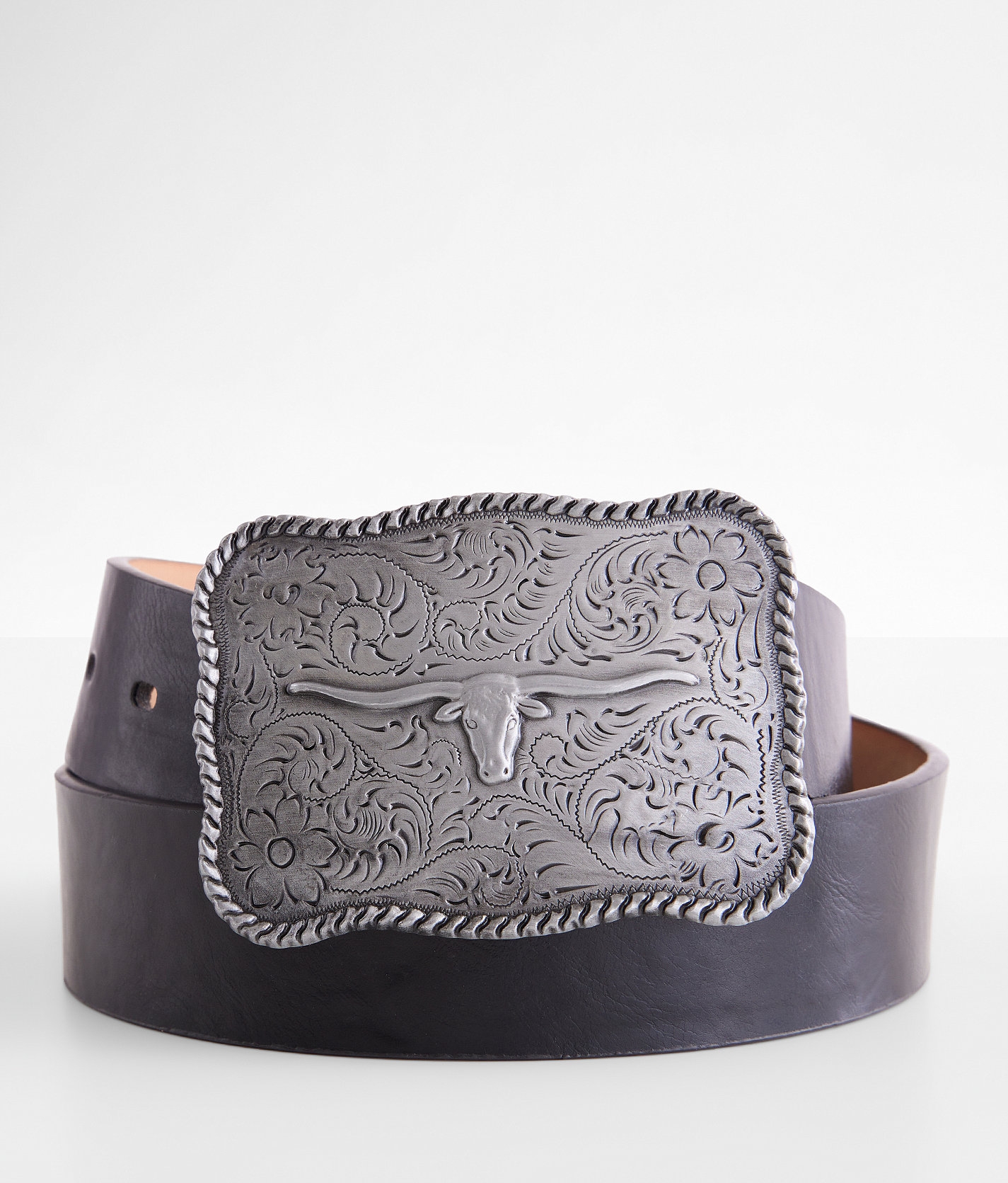 BKE Western Steer Buckle Belt - Women's Belts in Black