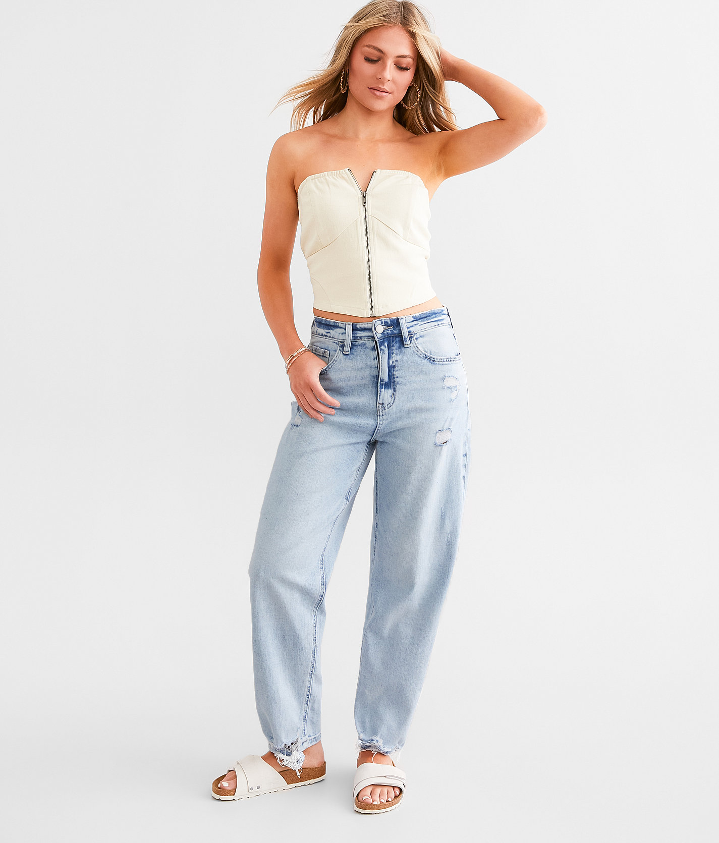 Flying Monkey High Rise Barrel Stretch Jean - Women's Jeans in Sweet Nothing