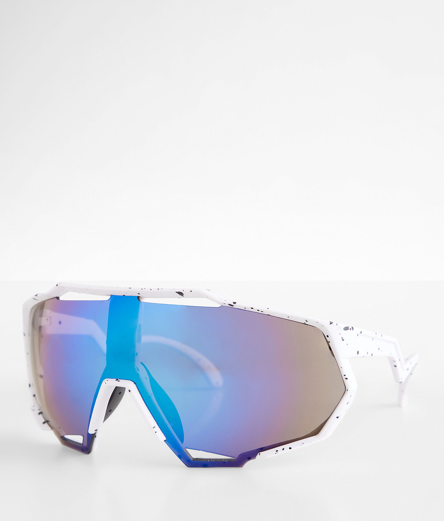 BKE Full Shield Sunglasses - Men's Sunglasses & Glasses in White Speckle Aqua