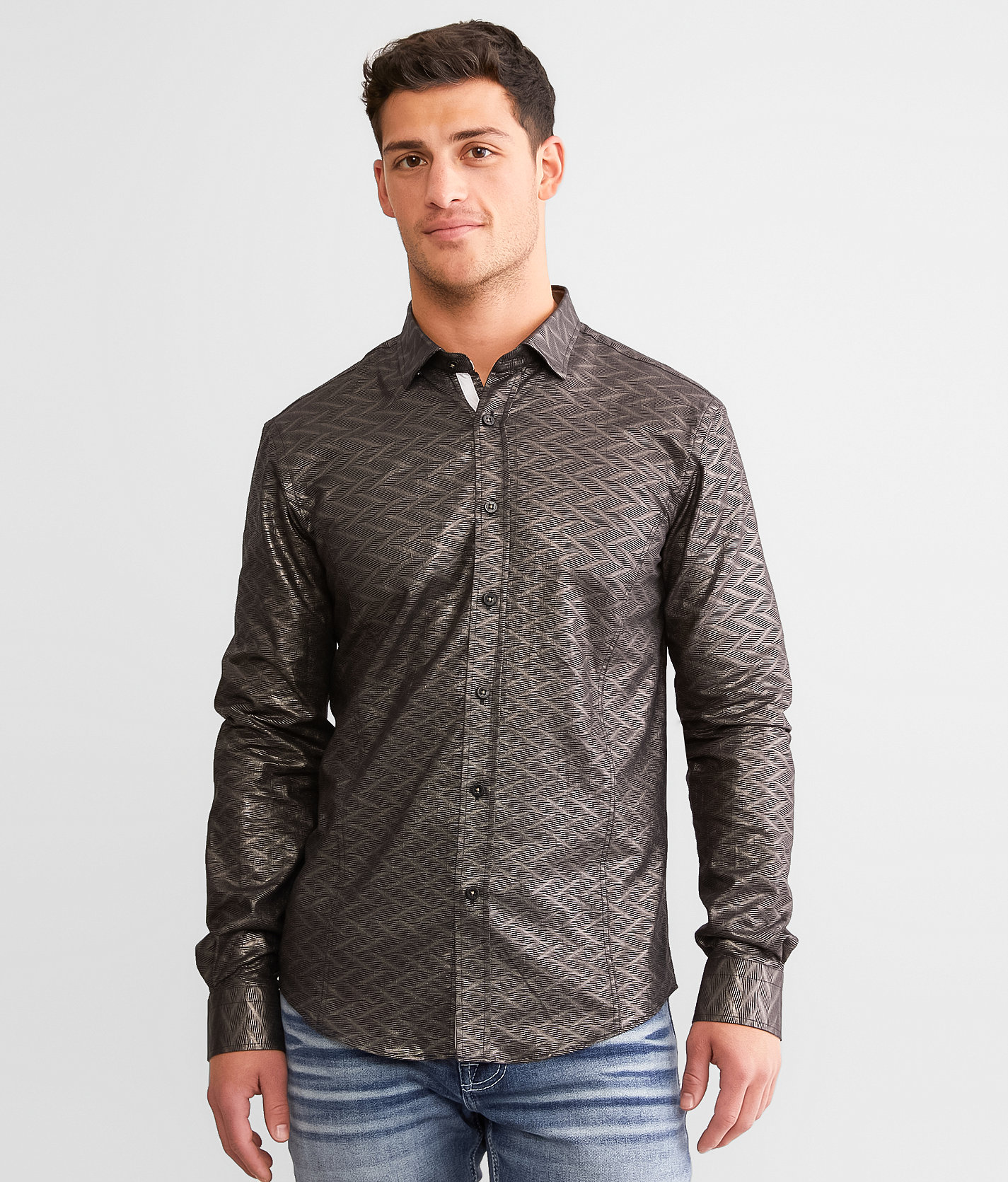 Eight X Metallic Wave Shirt - Men's Shirts in Black