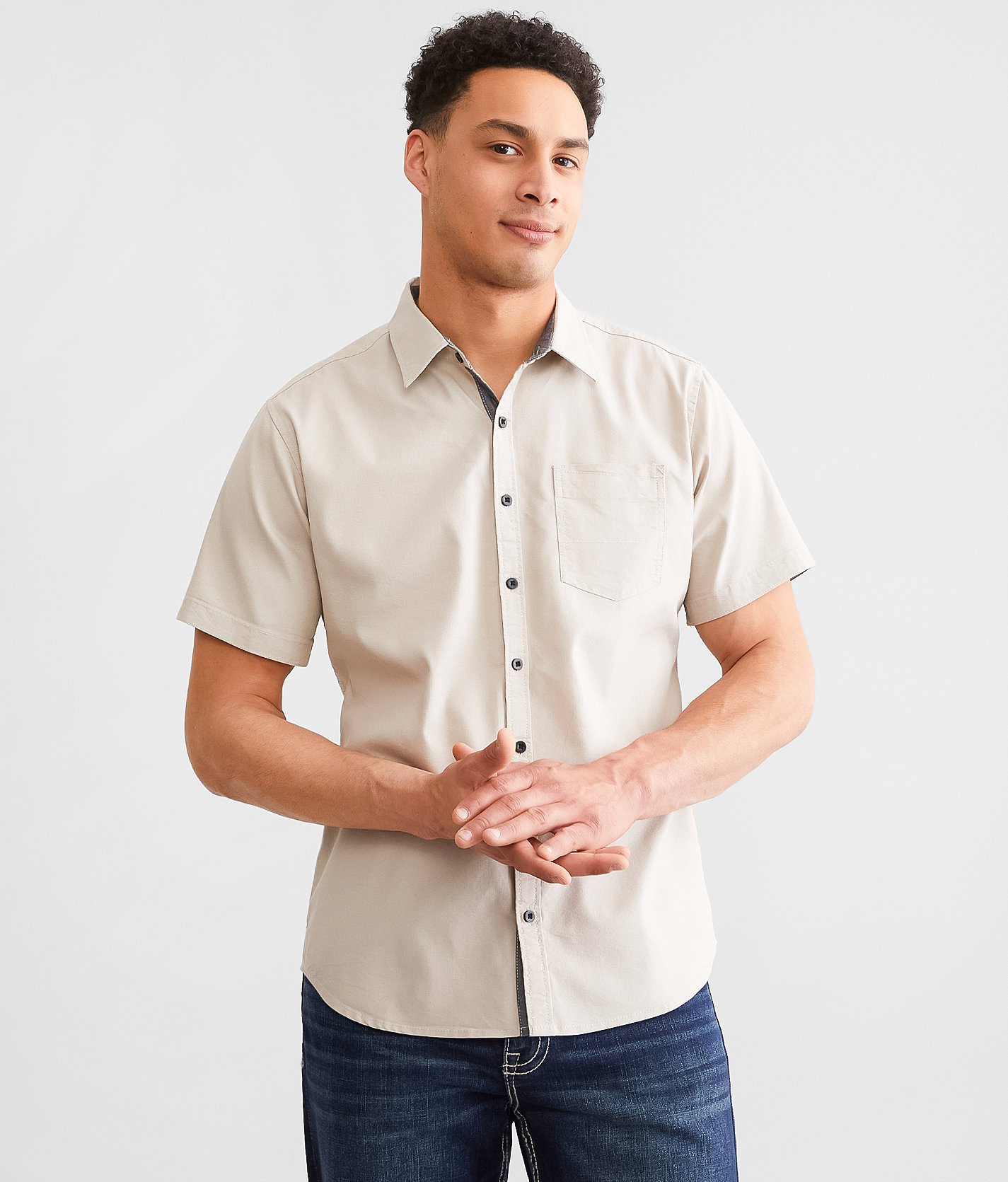 Departwest Oxford Stretch Shirt - Men's Shirts in Khaki