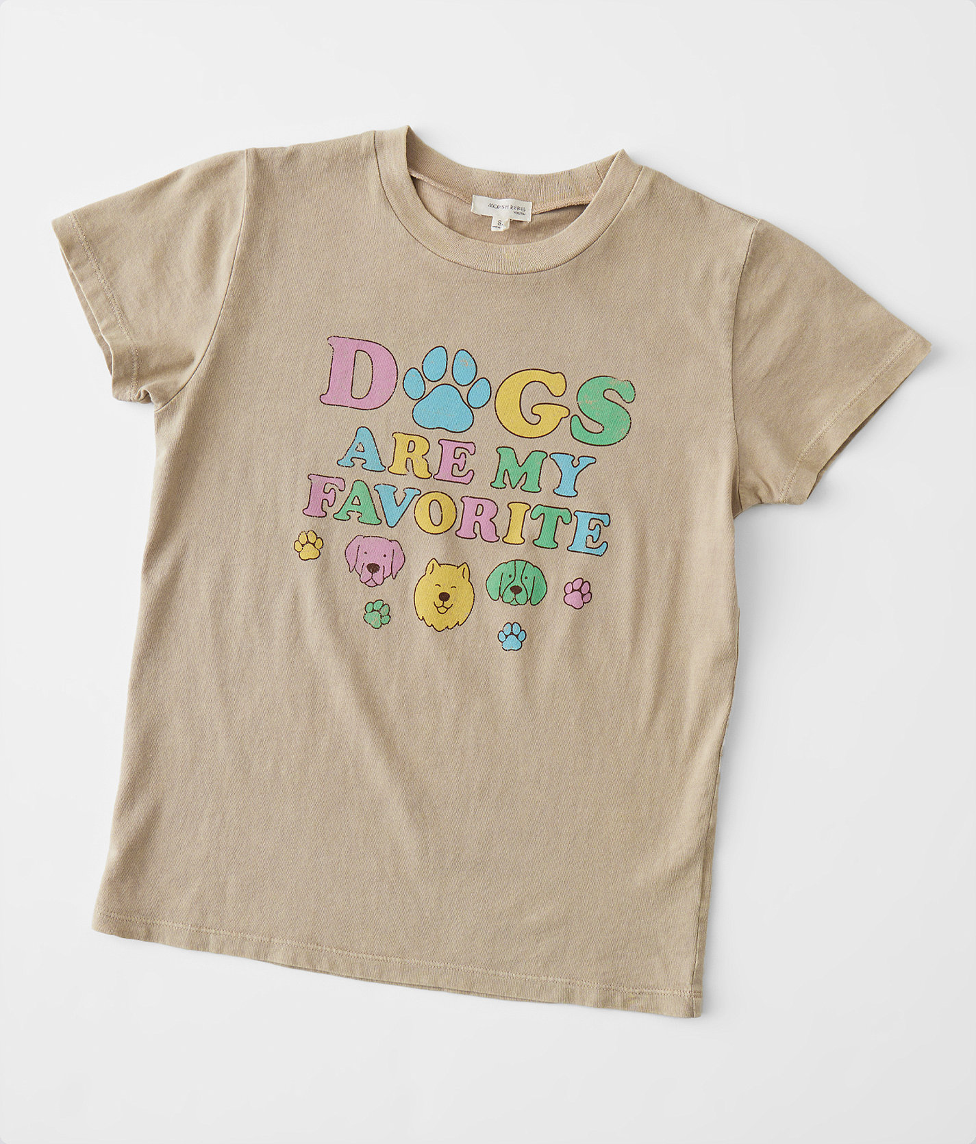 Girls - Modish Rebel Dogs Are My Favorite T-Shirt - Girl's T-Shirts in White Pepper