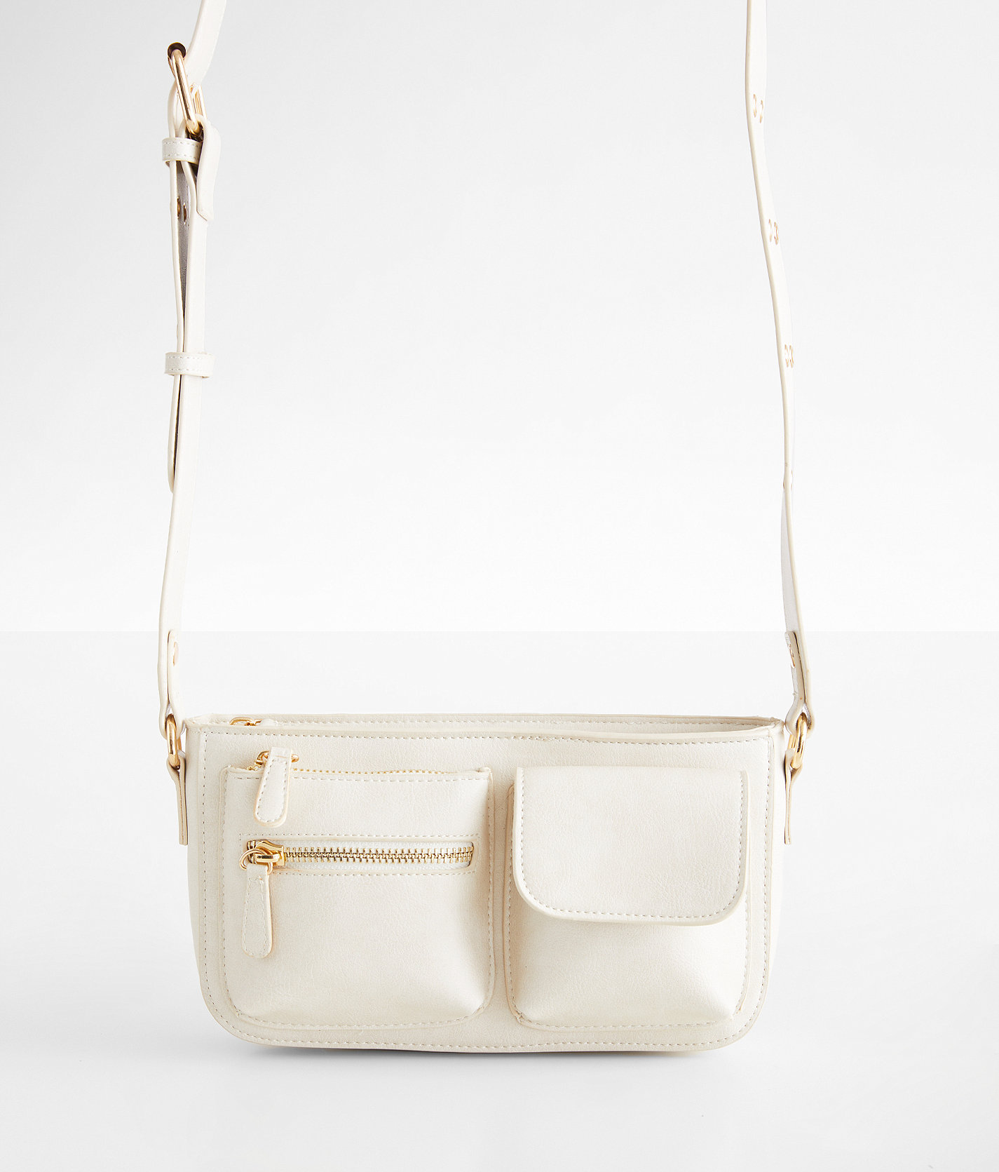 DSI America Faux Leather Crossbody Purse - Women's Bags & Wallets in Cream