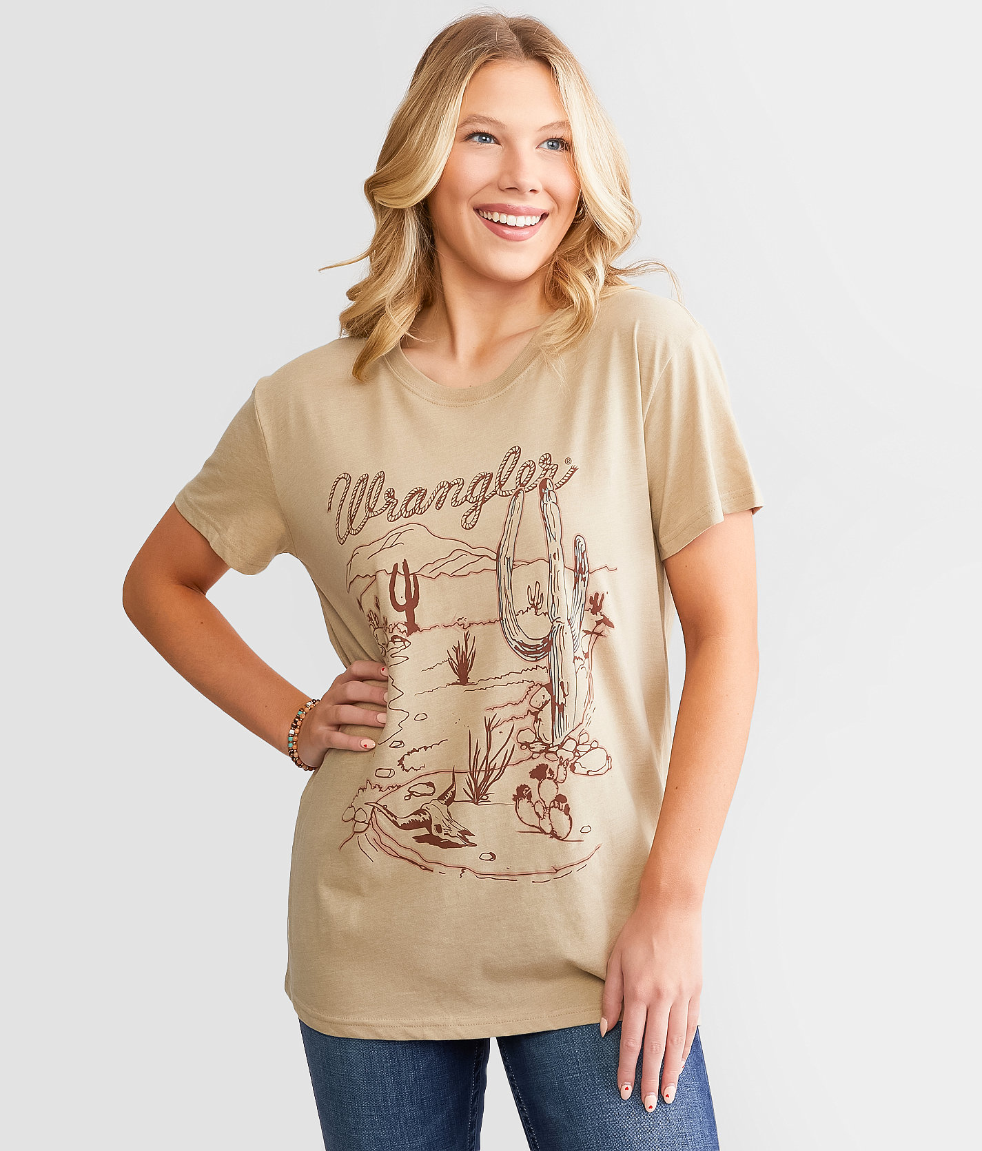 Wrangler® Rope Oversized T-Shirt - Women's T-Shirts in Trenchcoat Heather