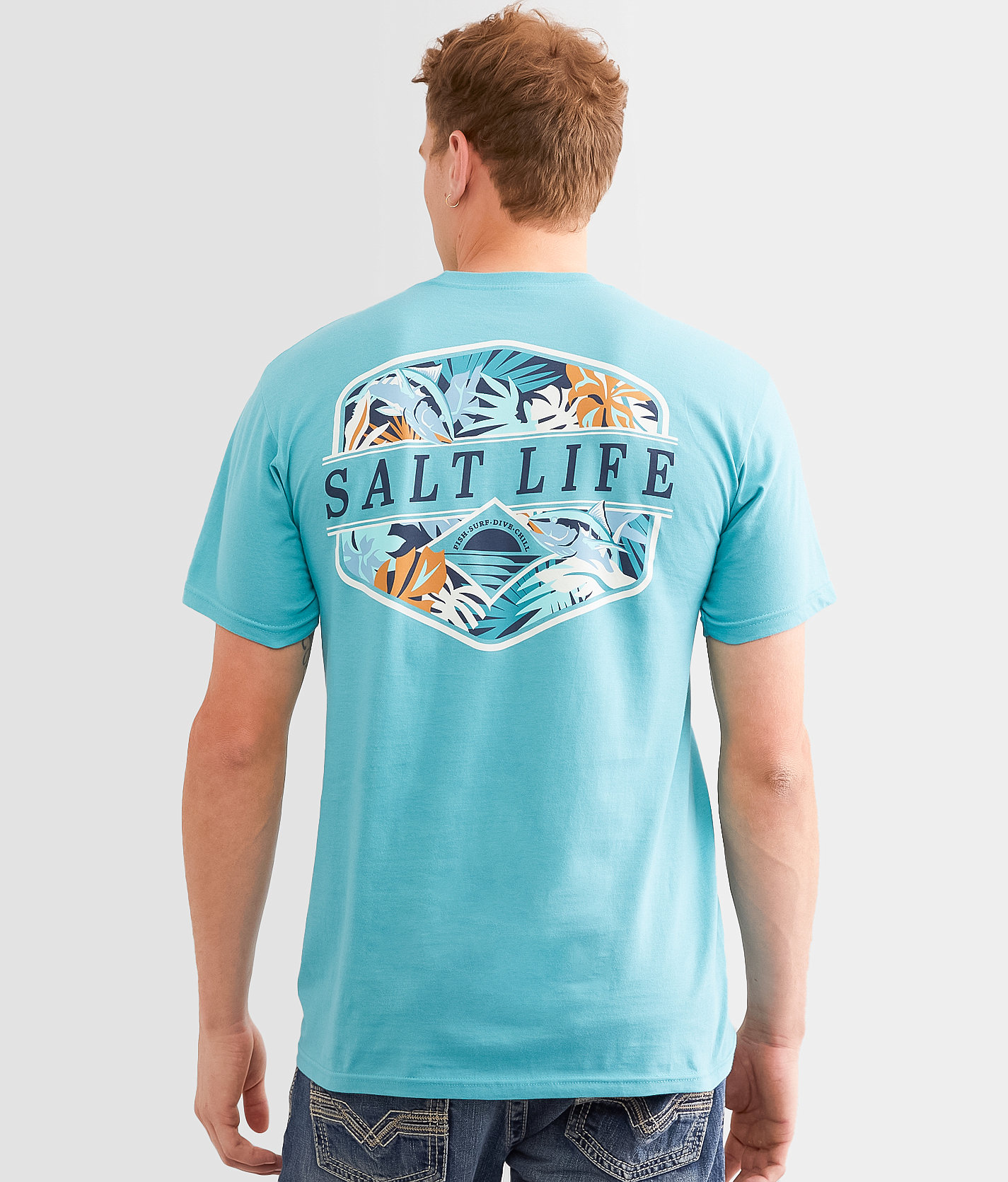 Salt Life Retro Tropical T-Shirt - Men's T-Shirts in Sea Green