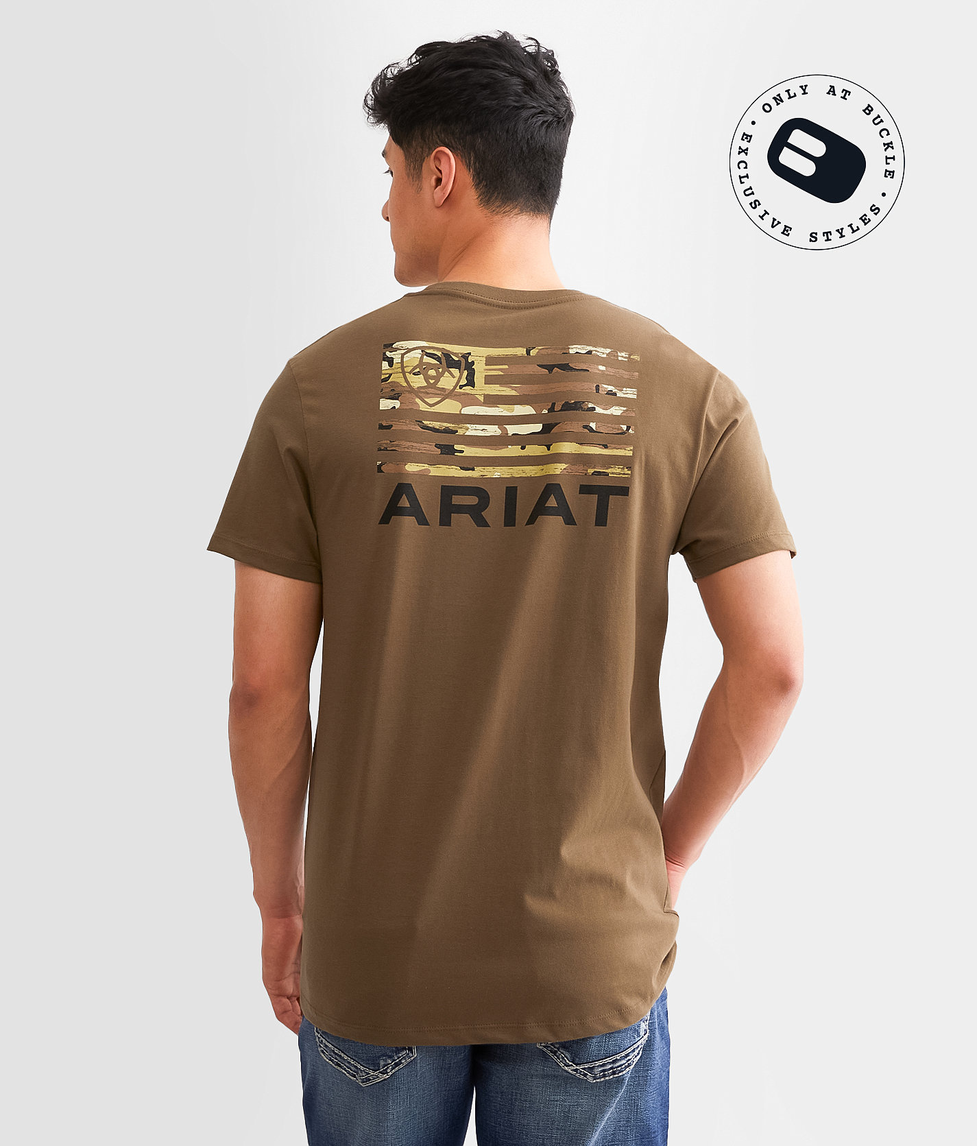 Ariat Digital Camo Flag T-Shirt - Men's T-Shirts in Teak