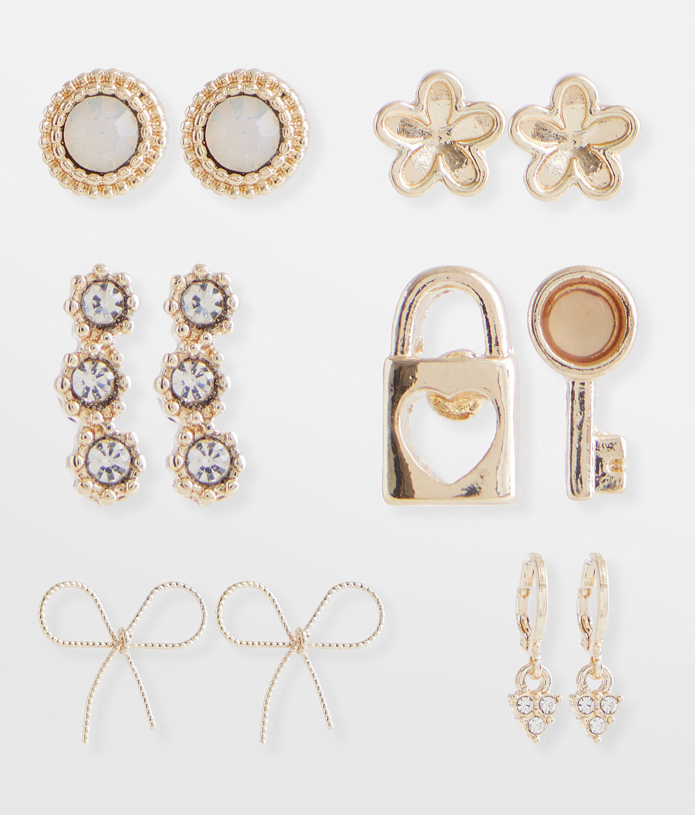 boutique by BKE 6 Pack Girly Earring Set - Women's Jewelry in Gold