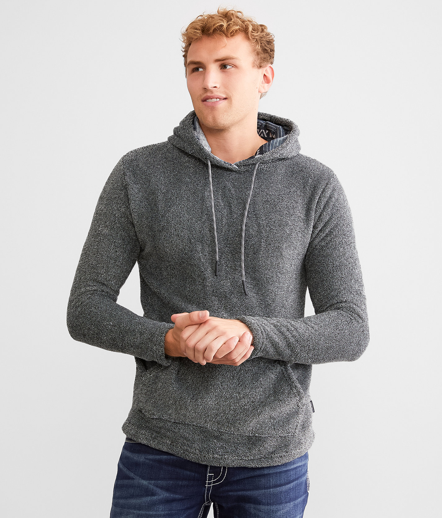 Departwest Plush Hoodie - Men's Sweatshirts in Black