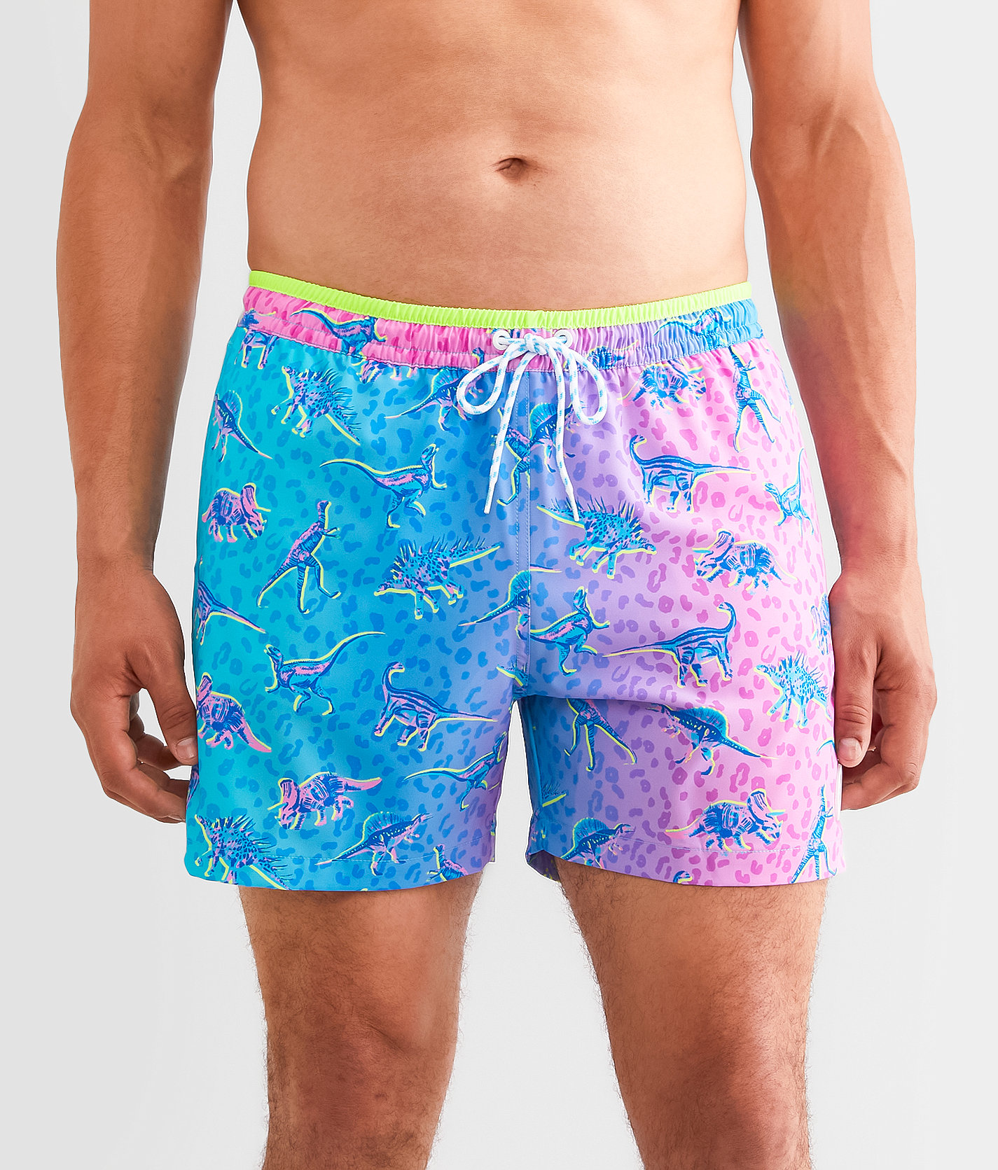 Chubbies The Dino Delights Stretch Swim Trunks - Men's Swimwear in Turquoise Aqua