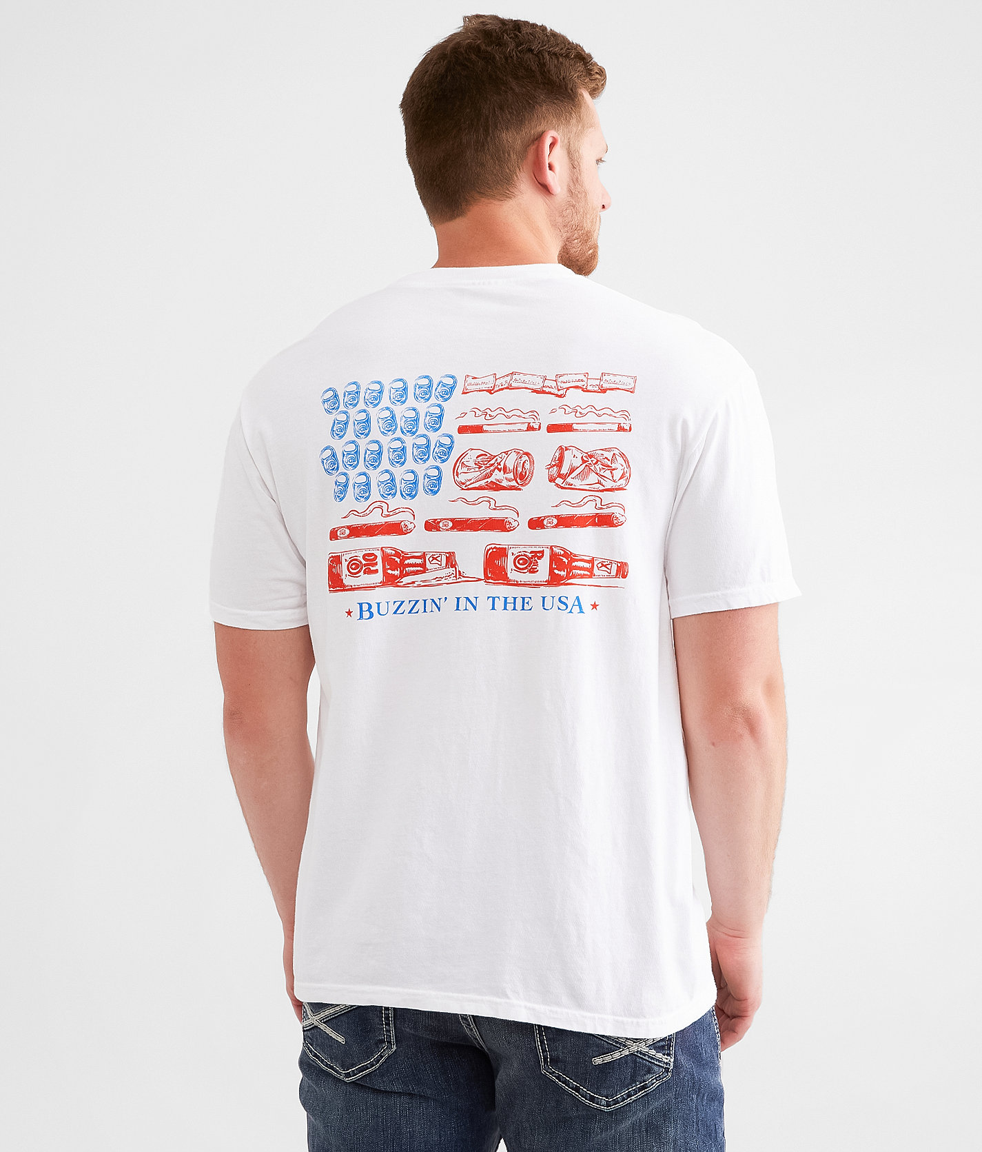 Old Row Buzzin' In The USA T-Shirt - Men's T-Shirts in White