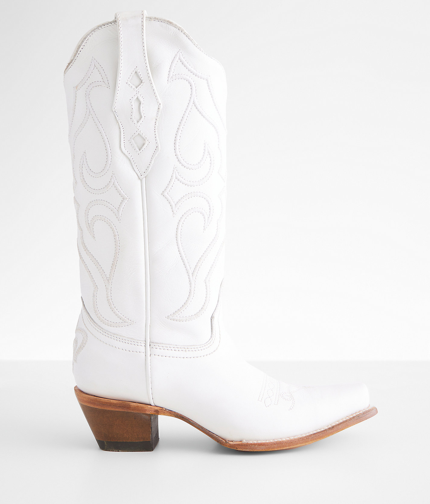Corral Embroidered Leather Western Boot - Women's Shoes in LD White