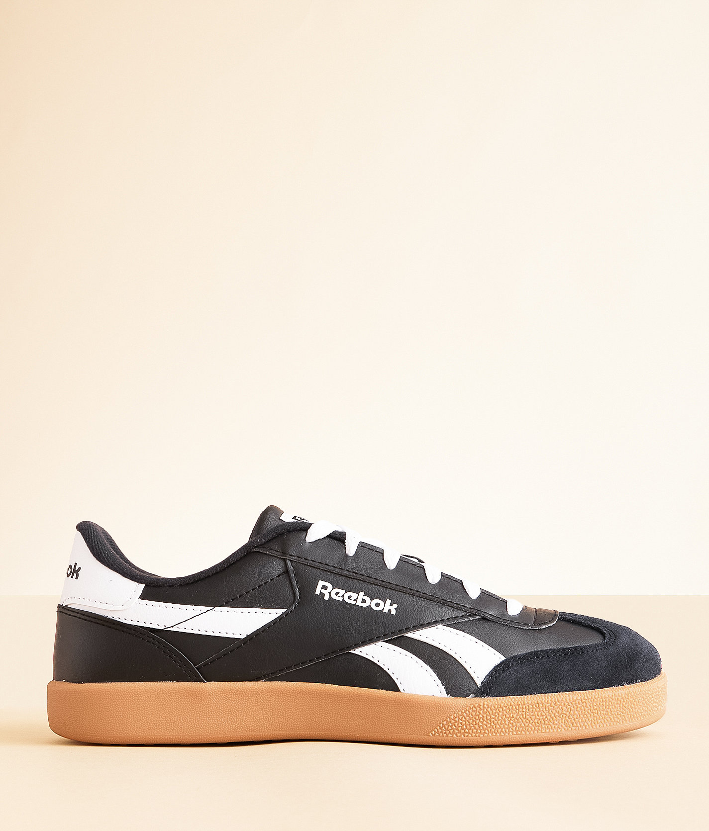 Reebok® Smash Edge Leather Sneaker - Men's Shoes in Black White Gum
