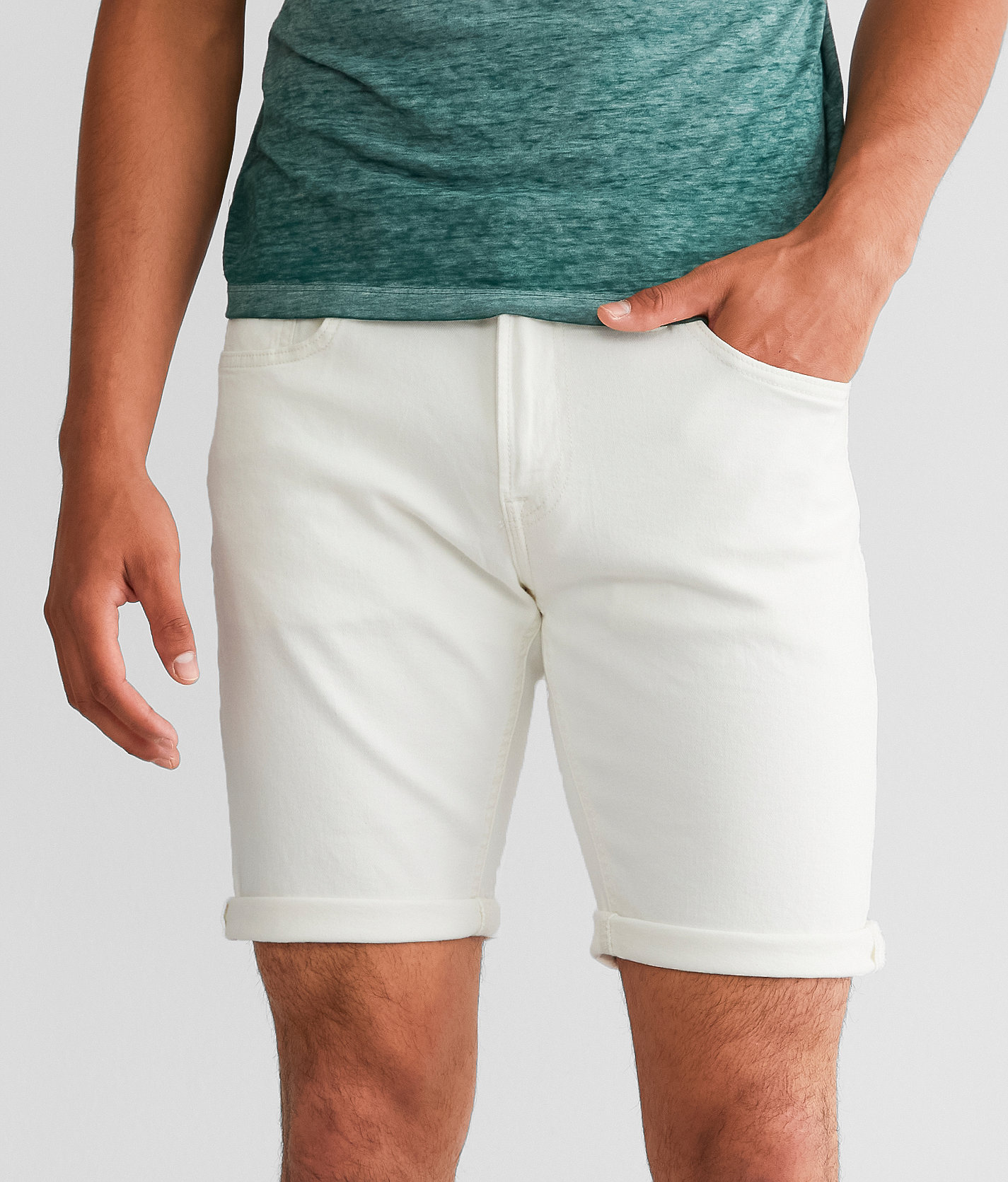 Jack&Jones® Rick Stretch Cuffed Short - Men's Shorts in White Denim