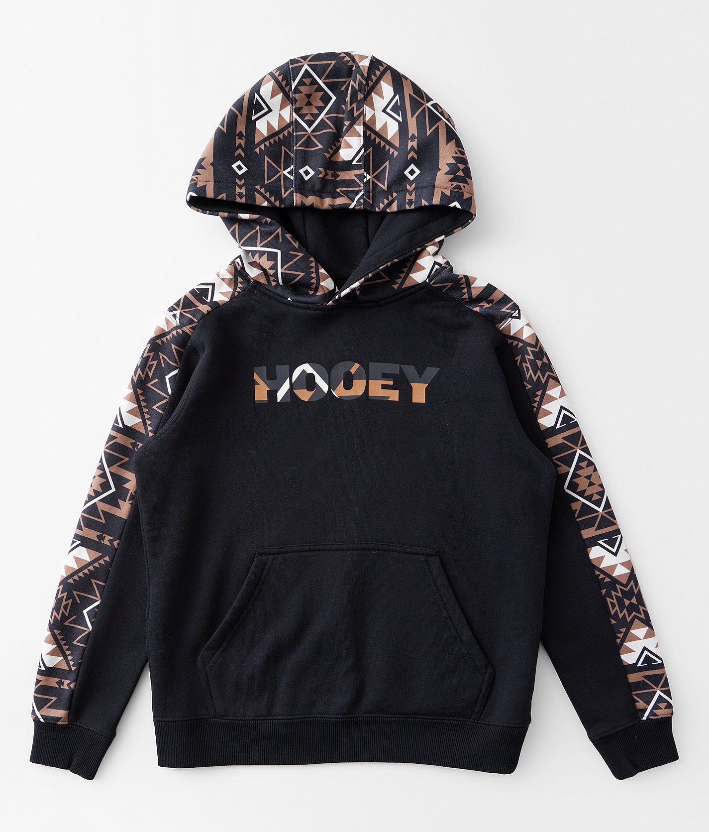 Boys - Hooey Canyon Hooded Sweatshirt - Boy's Sweatshirts in Black Aztec