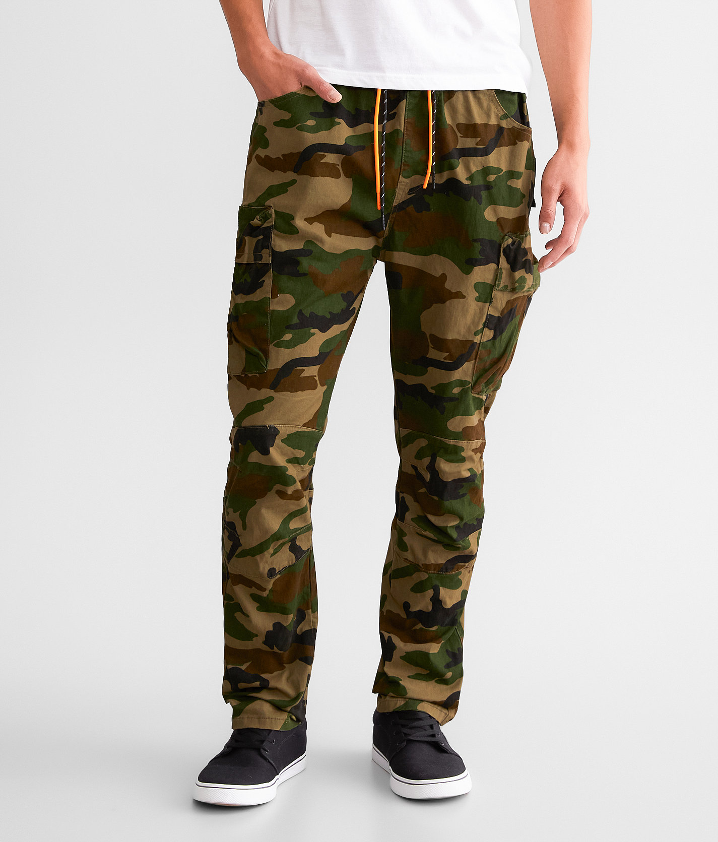 Smoke Rise® Open Bottom Cargo Jogger - Men's Pants in Wood Camo