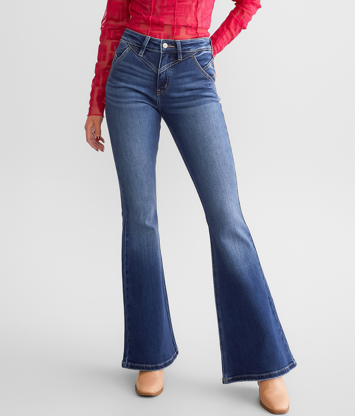 KanCan Signature High Rise Flare Stretch Jean - Women's Jeans in Tina