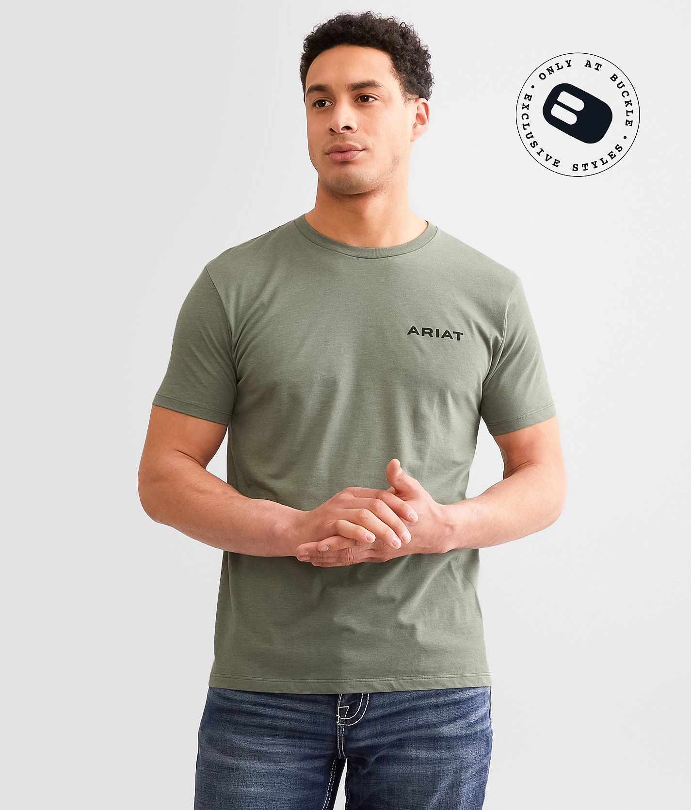 Ariat Bison Valley T-Shirt - Men's T-Shirts in Olive Heather