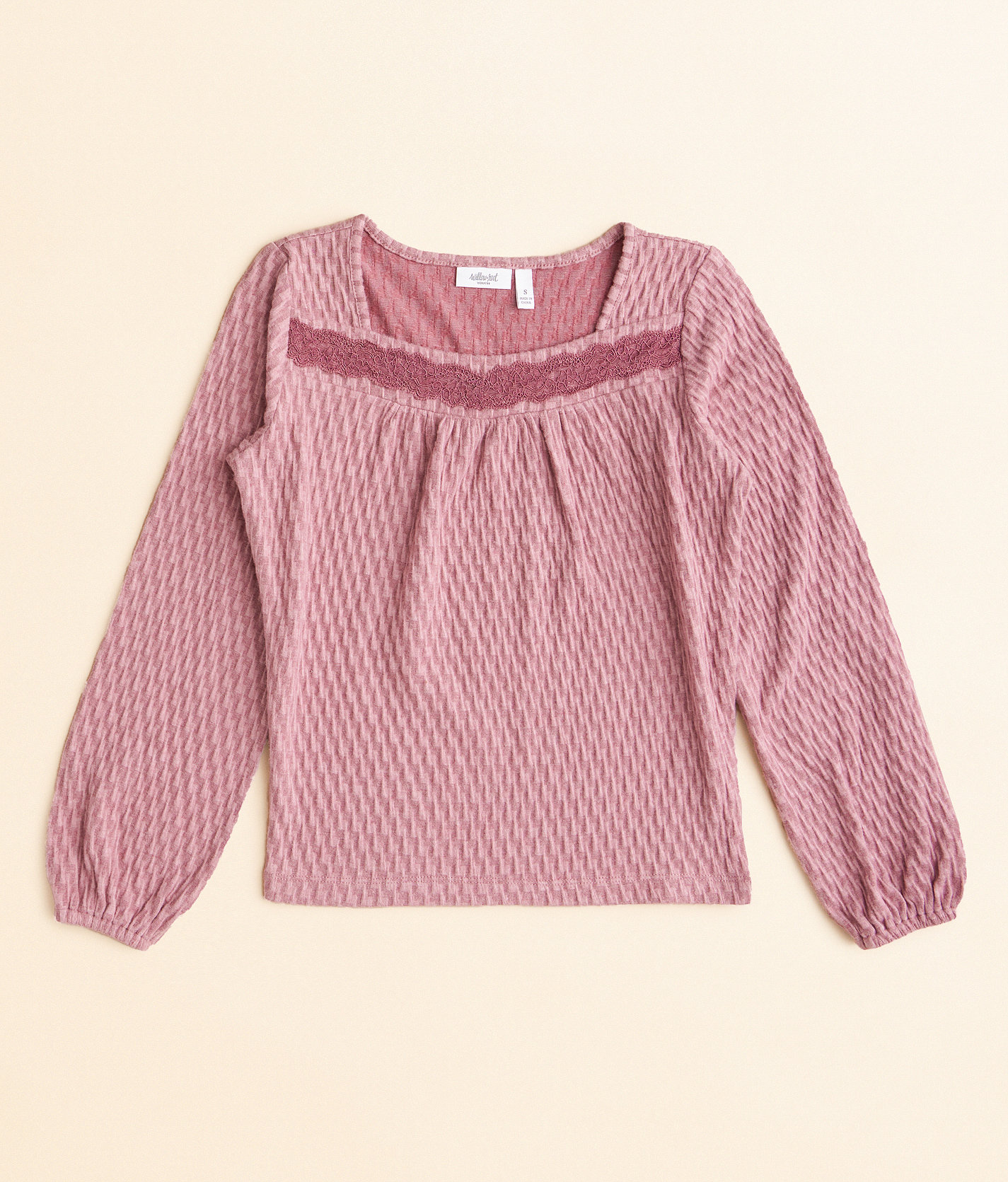 Girls - Willow & Root Textured Knit Top - Girl's Shirts & Blouses in Deco Rose