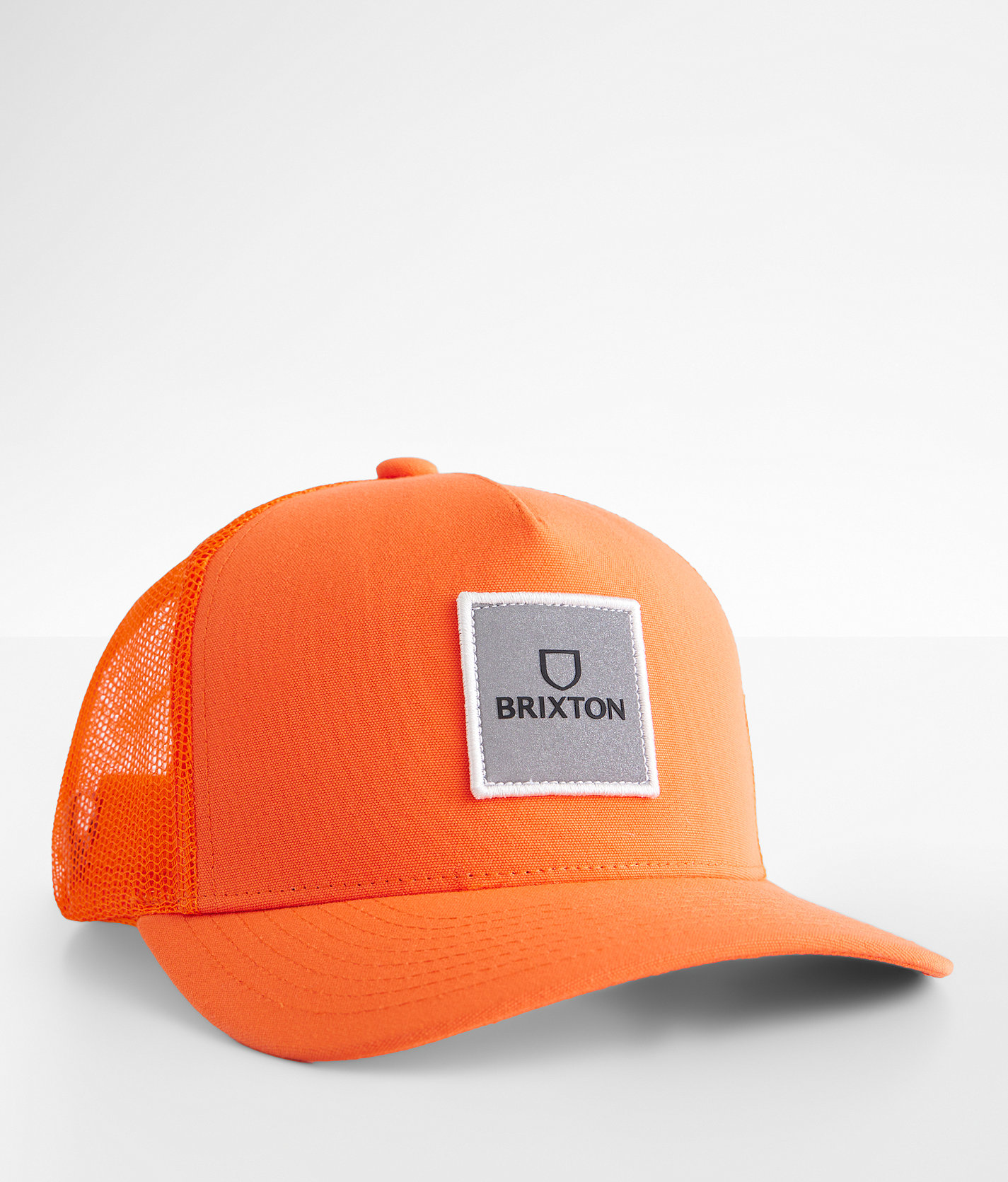 Brixton Alpha Block Trucker Hat - Men's Hats in Orange Orange