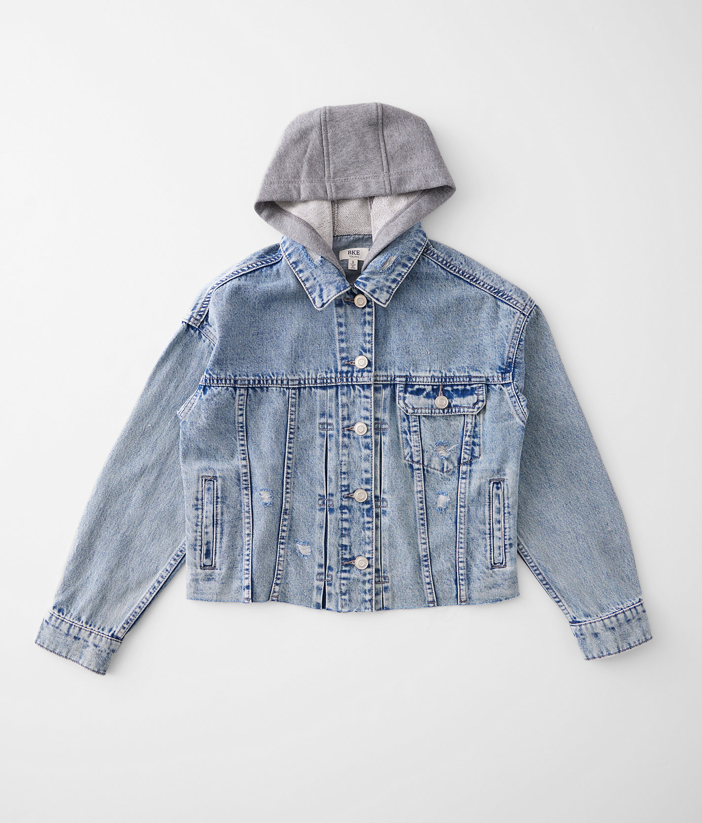 Girls - BKE Hooded Denim Jacket - Girl's Coats & Jackets in Denim
