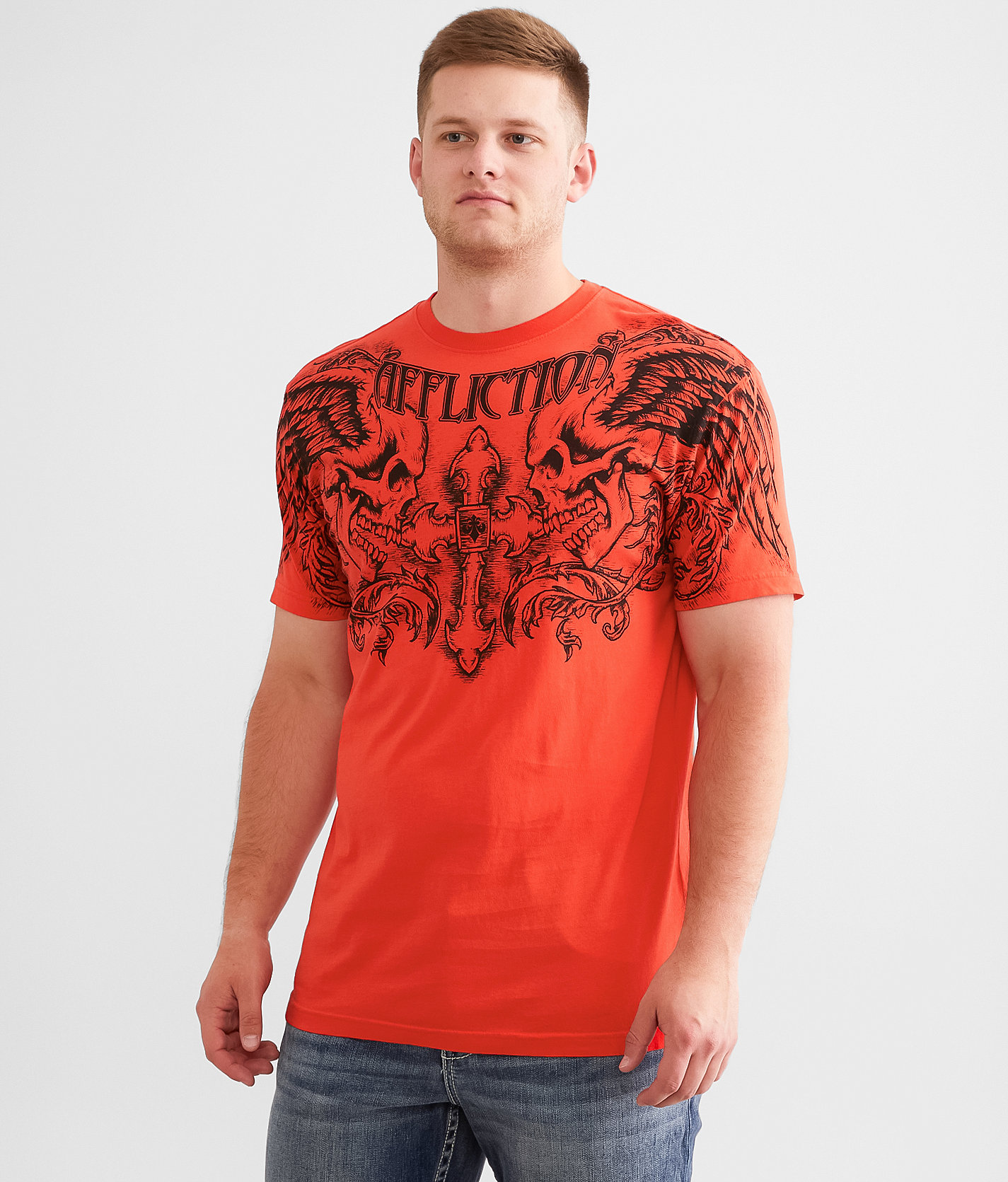 Affliction Winged Up T-Shirt - Men's T-Shirts in Bright Red Reactive